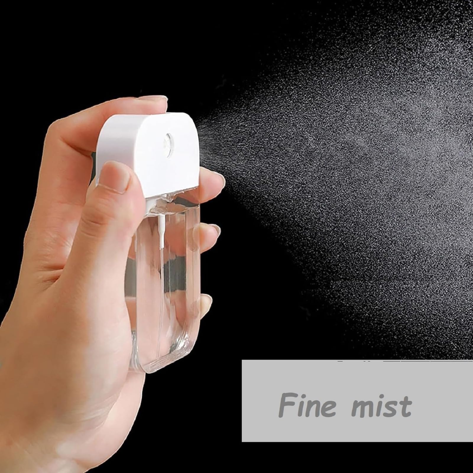 Emissu 7 Pieces Portable Perfume Spray Bottle, 38Ml Mini Card Shape Reusable Sprayer Bottle With Hook And Silicone Case For Hand
