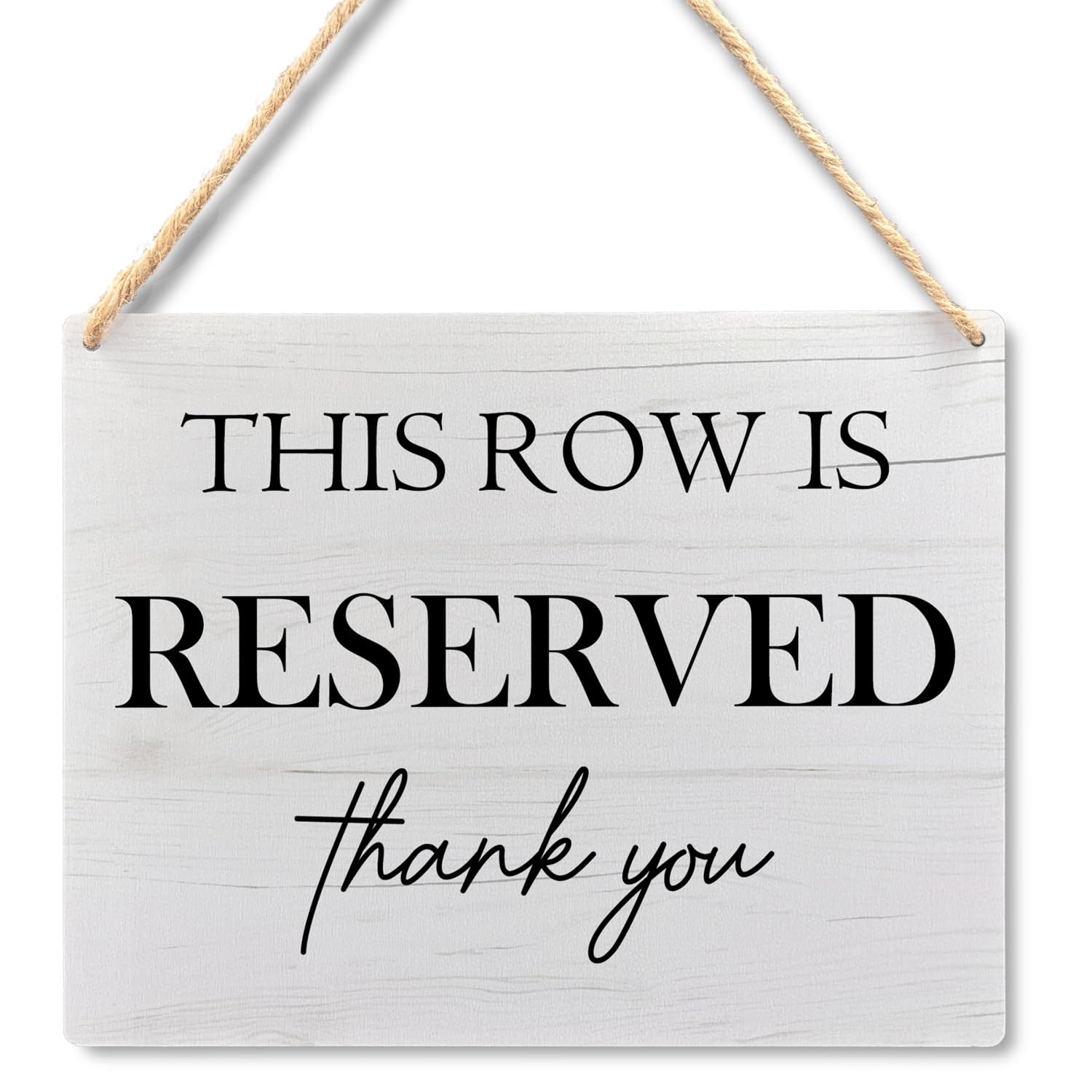 Ryeolo Wedding Reserved Row Signs - This Row Is Reserved Wooden Hanging Signs for Chairs, Wedding Decorations for Reception, 10.