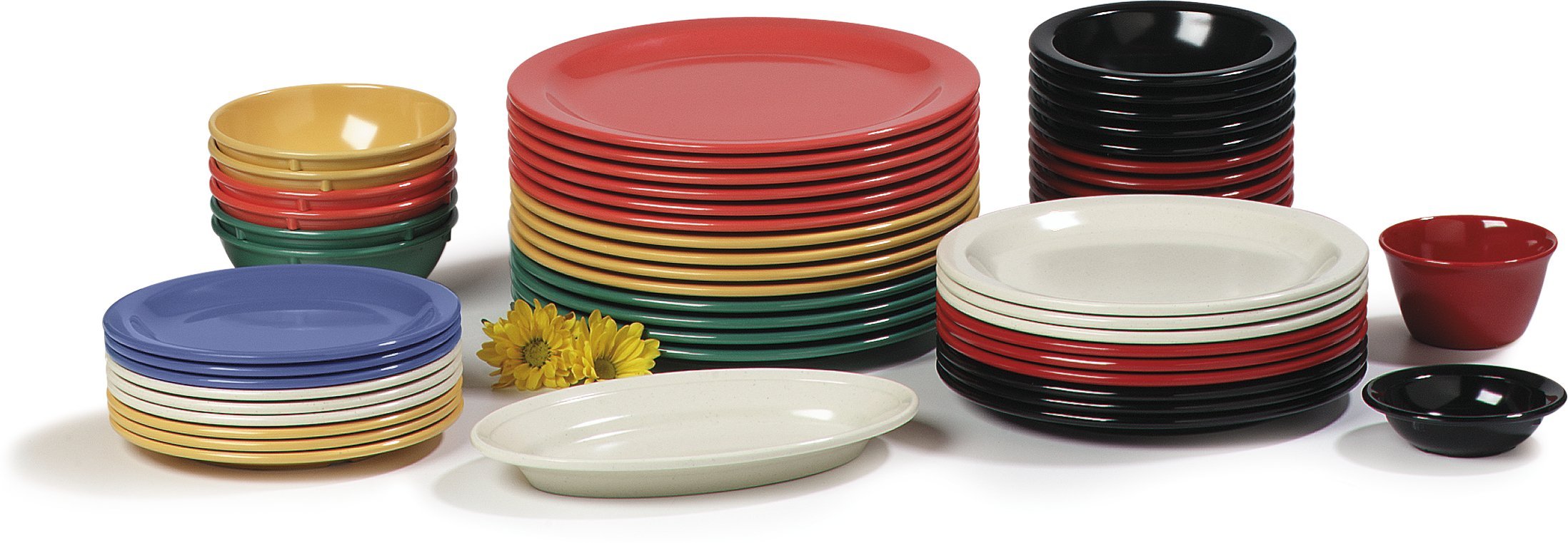 Carlisle Foodservice Products Dallas Ware Reusable Plastic Bowl For Buffets, Home, And Restaurants, Melamine, 14 Ounces, White,