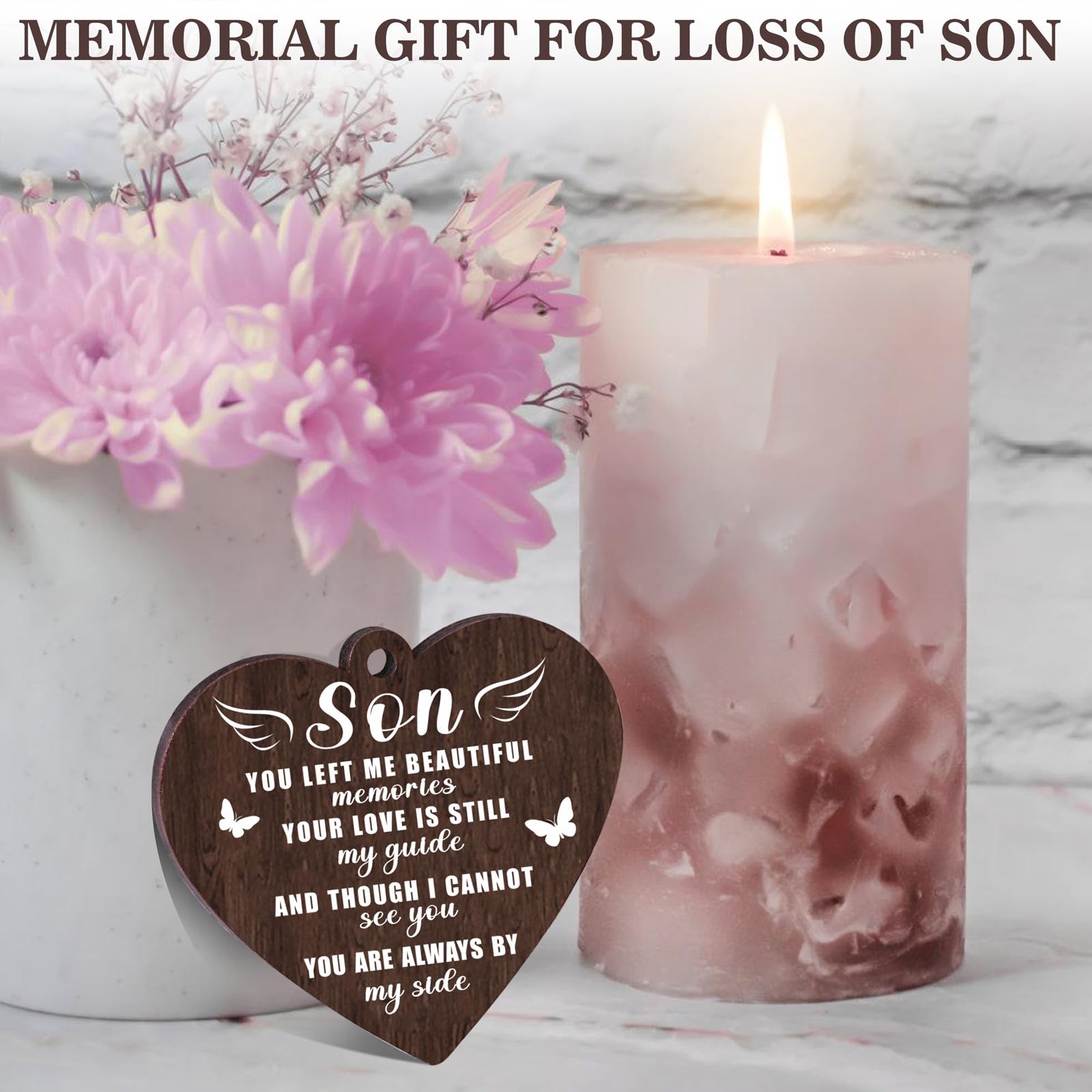 Boiveco Memorial Gifts for Loss of Son, Sympathy Gift for Loss of Son Memorial Picture Frame, In Memory of Son Grief Remembrance