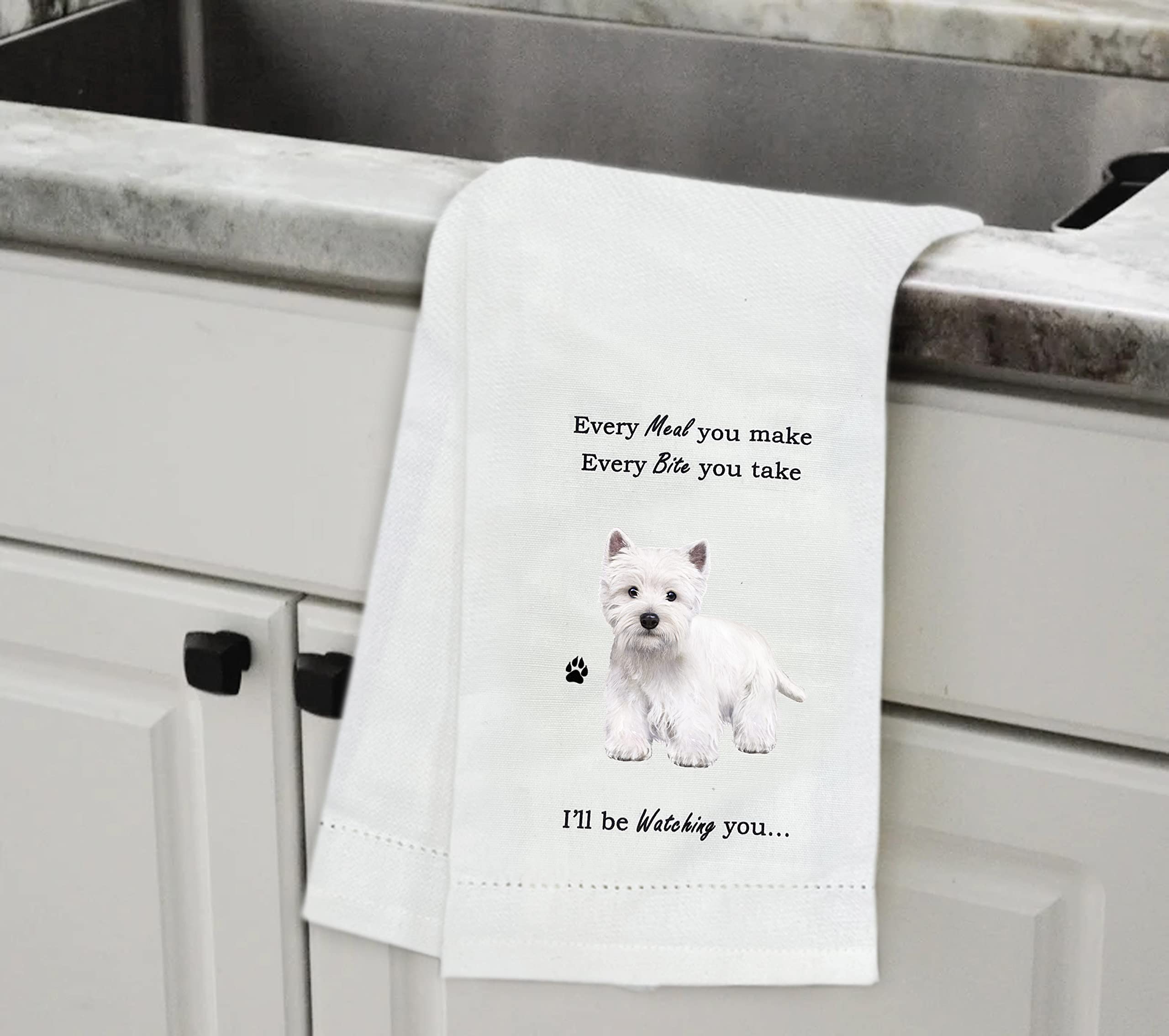 Westie Kitchen Towel - Soft Highly Absorbent - Westie Gifts - Dish Towels For Washing Dishes - Tea Towels - Reusable - Quick Dry
