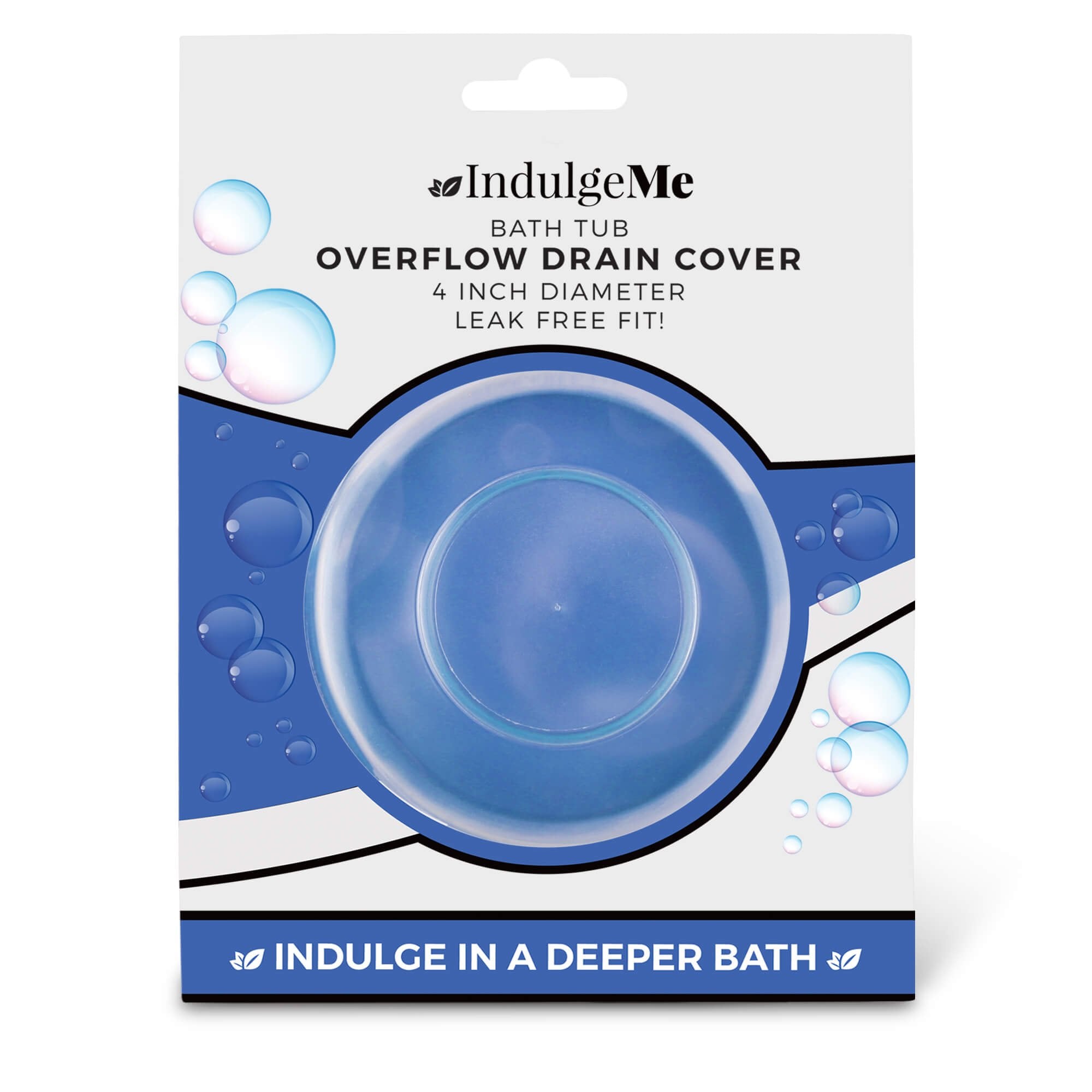 Overflow Drain Cover, 4 Inch Diameter, Enjoy A Deeper Bath, Fits Most Bathtubs Drain Covers