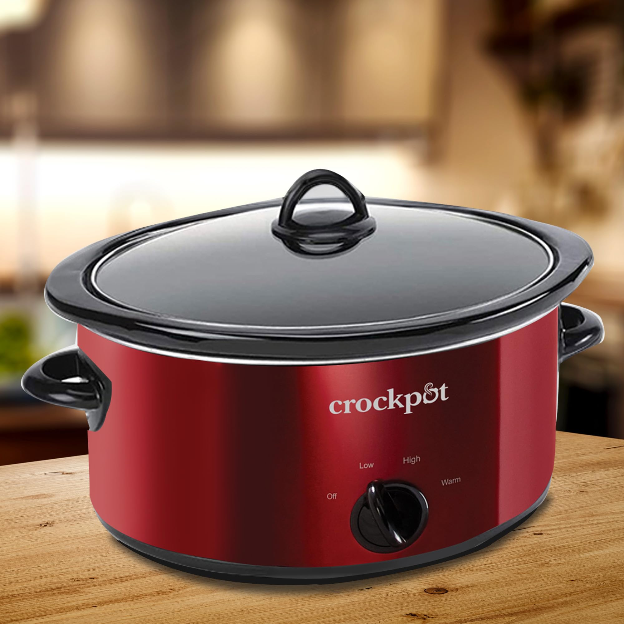 Crock-Pot Scv700Krnp Large 7 Quart Capacity Versatile Food Slow Cooker Home Cooking Kitchen Appliance, Red