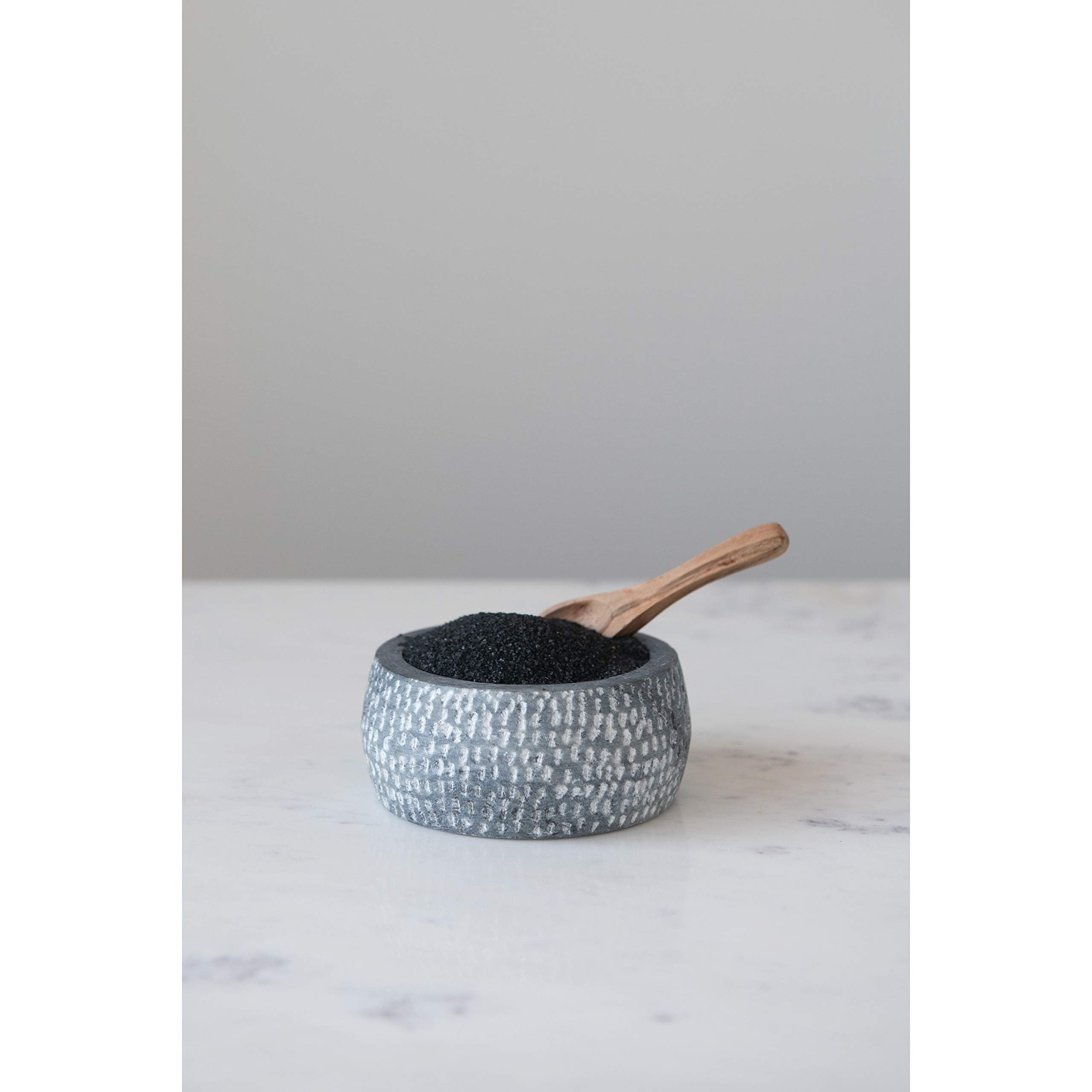 Creative Co-Op Granite Bowl With Carved Wood Spoon (Set Of 2)