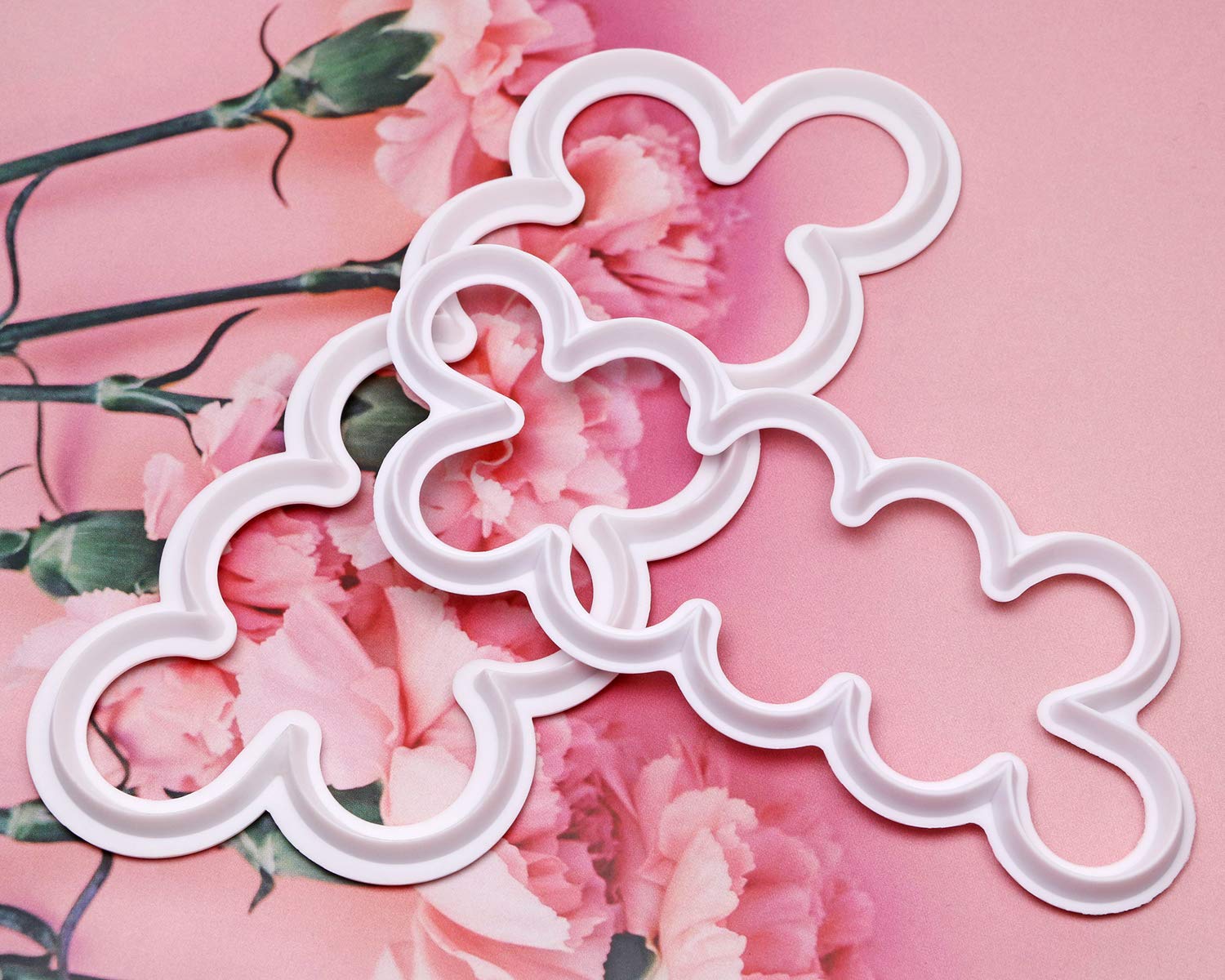 Penta Angel Cake Decorating Gumpaste Flowers Sugar Craft Easiest Rose Ever Mold Fondant Rose Maker (3Pcs White)