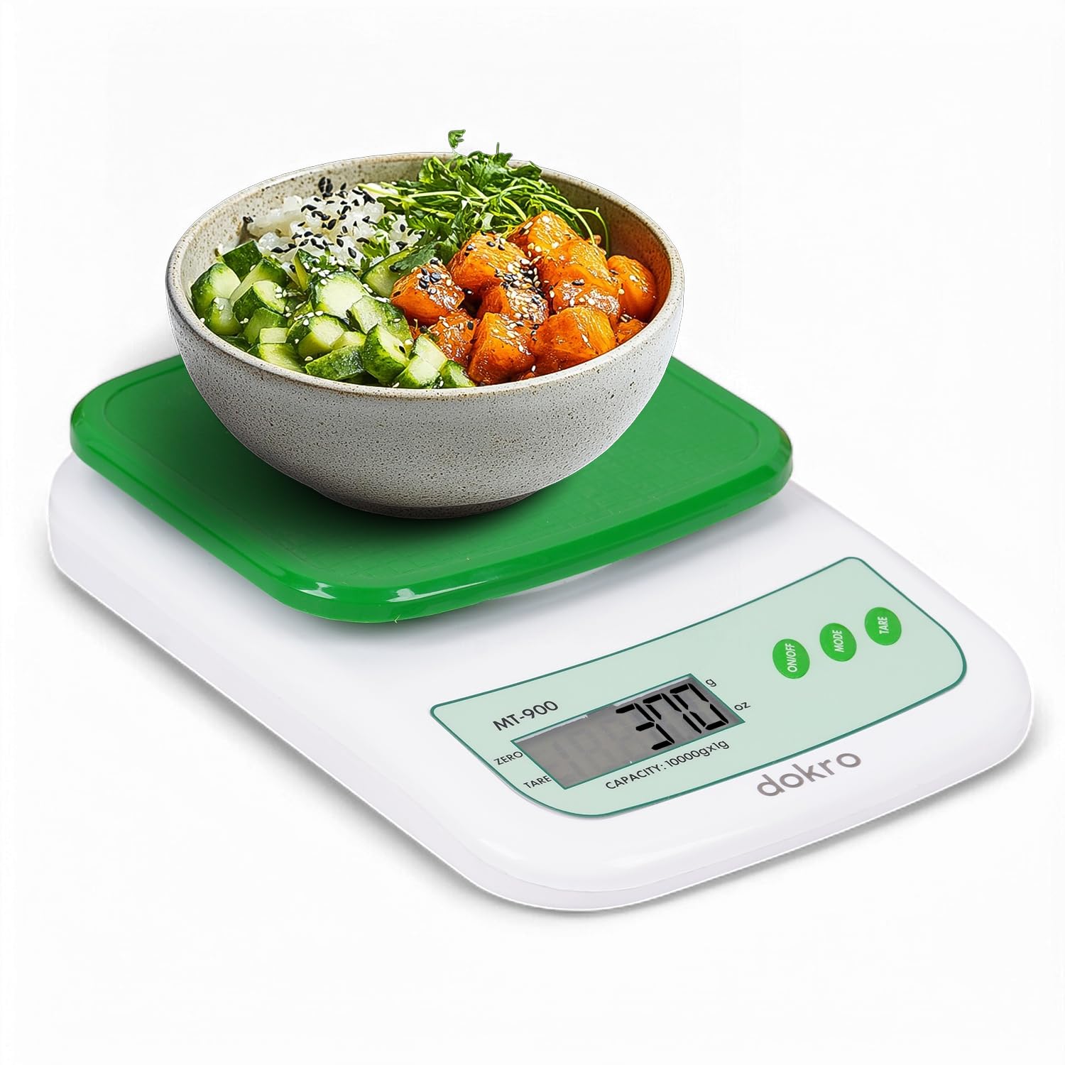 Dokro Digital Weighing Scale For Kitchen(Lcd, Green), Kitchen Scale With High-Precision Sensors, Tare Function, 1G-10Kg Range, W