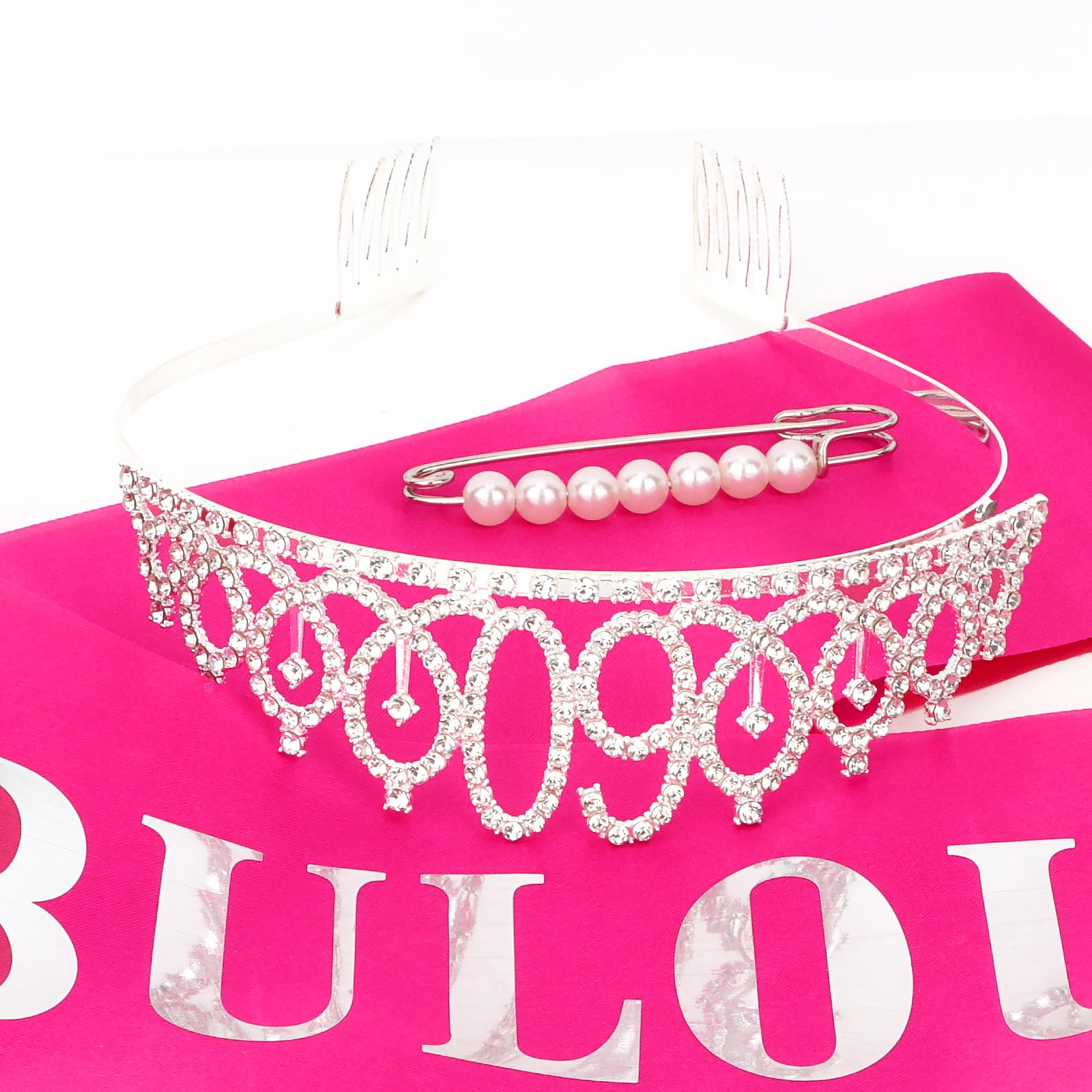 Casoty Silver 60th Birthday Sash and Tiara, 60th Birthday Decorations for Women, 60 & FABULOUS Sash and Crown Set, Party Supplie