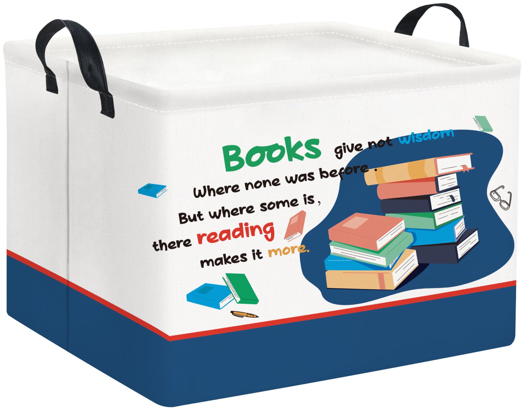 TIBAOLOVER Rectangular Kids Storage Bin Gift Basket Baby Organizer Cute Kids Toy Bin Room Decor(Book)