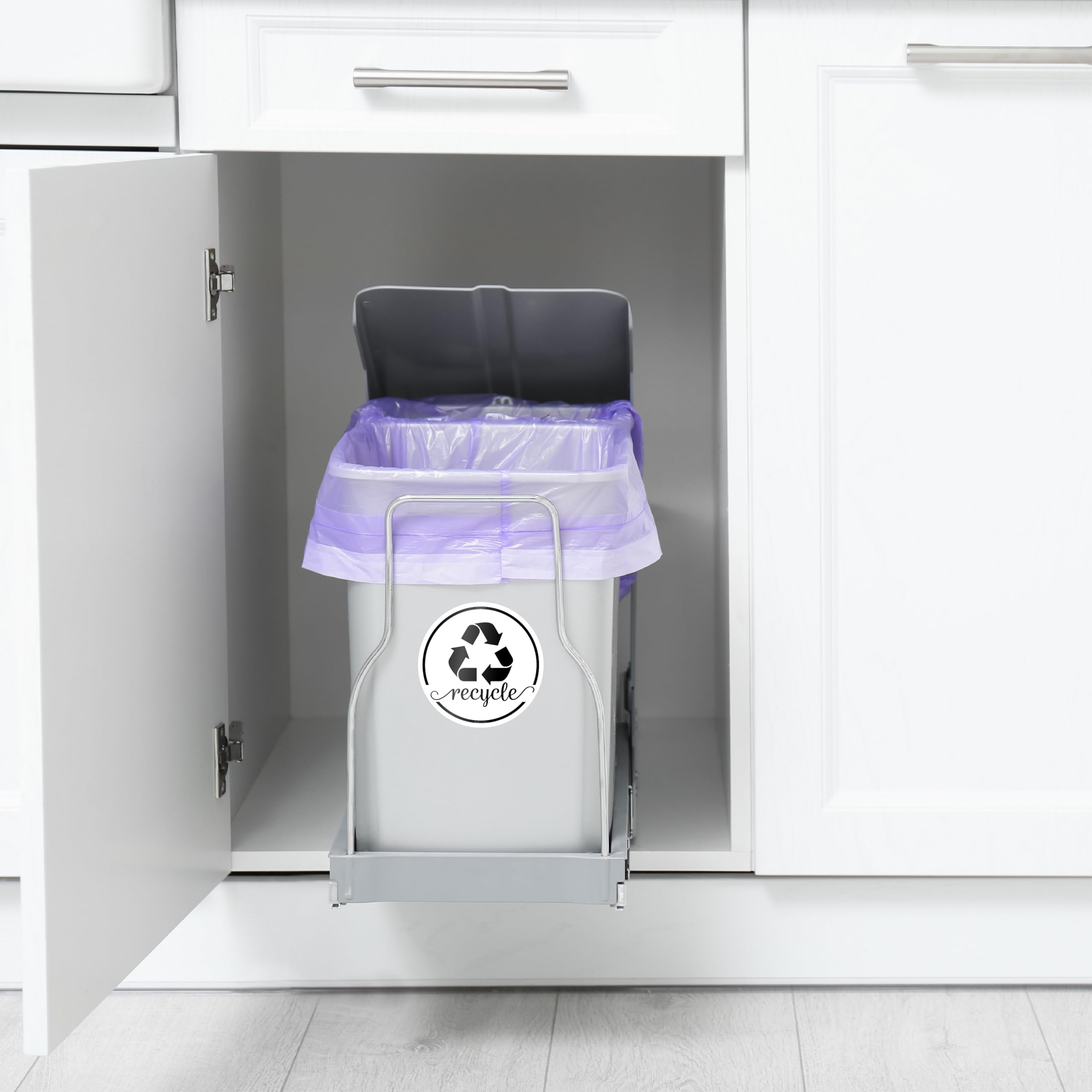 Elegant Recycling Stickers For Trash Can, 3.5'' Trash And Recycle Stickers, Laminated Recycle Stickers For Trash Bins, Recycle S