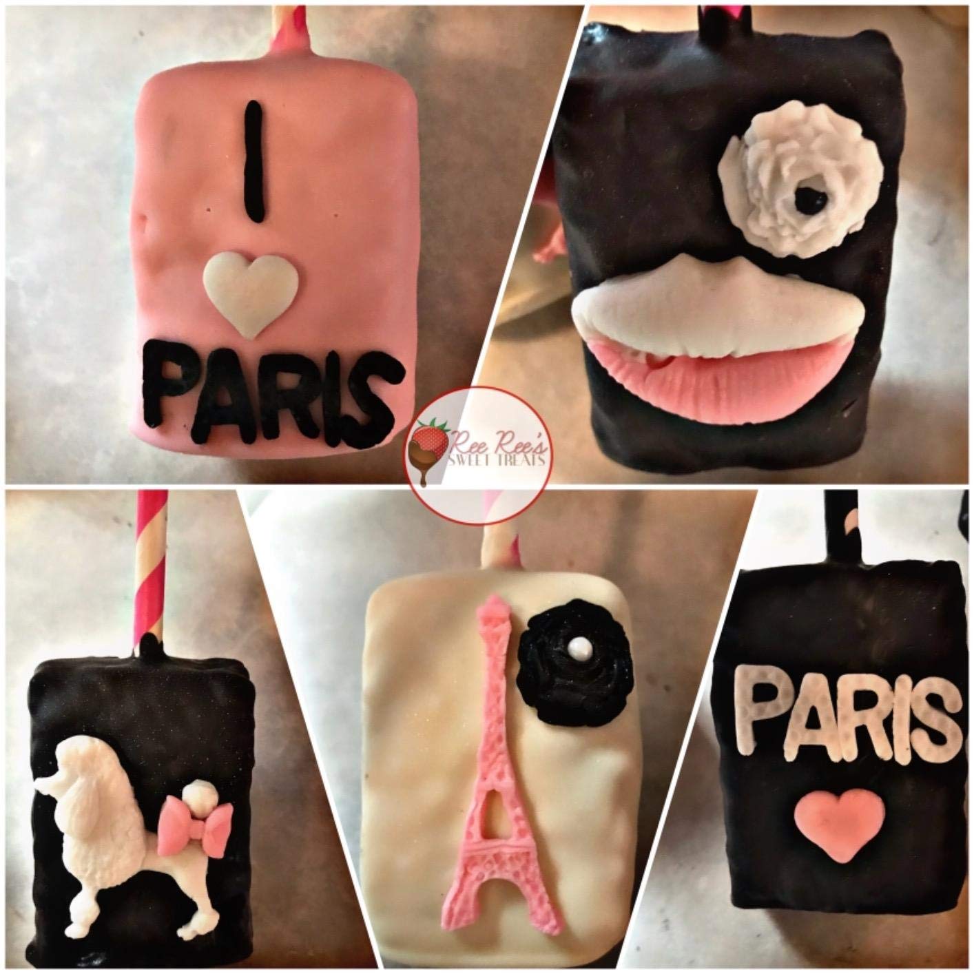 2Pcs/Set Mini Size I Love Paris Fondant Molds, Eiffel Tower Poodle Silicone Fondant Mold For Cake Cupcake Sweet Treats Decoratin