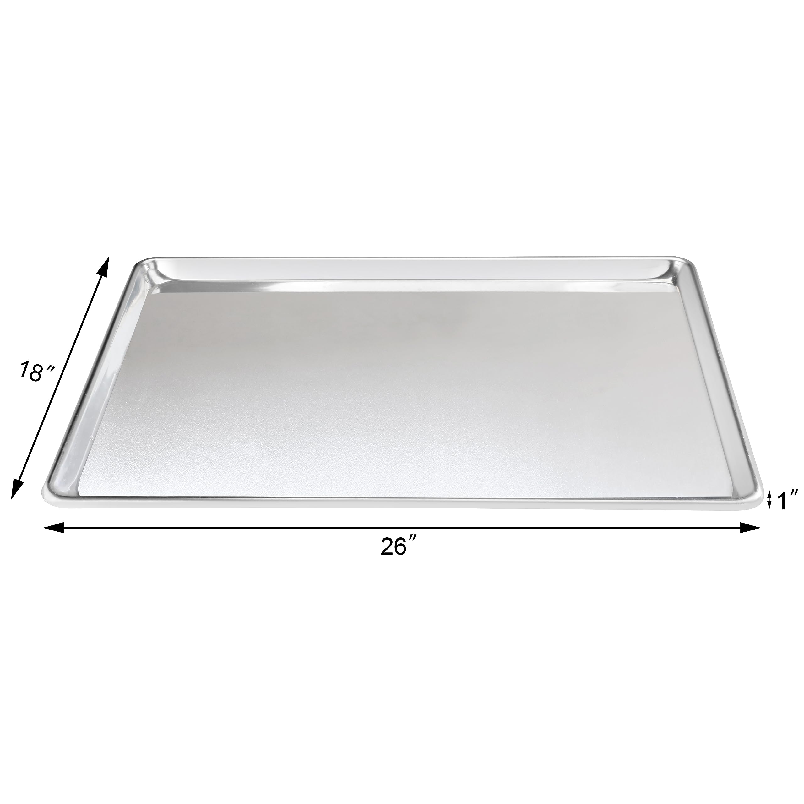 New Star Foodservice 36688 Commercial-Grade 12-Gauge Aluminum Open Bead Sheet Pan/Bun Pan, 18'' L X 26'' W X 1'' H (Full Size) |