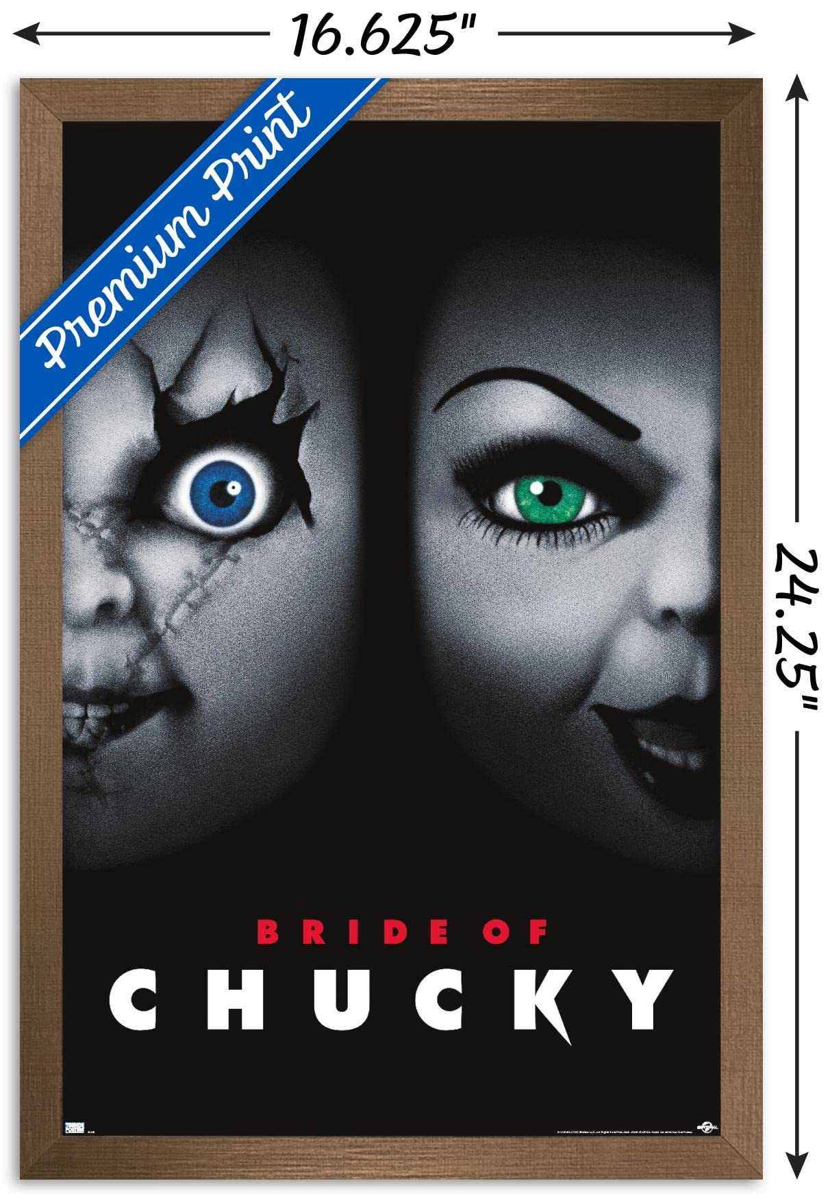 Trends International Child'S Play: Bride Of Chucky - One Sheet Wall Poster, 14.725'' X 22.375'', Bronze Framed Version
