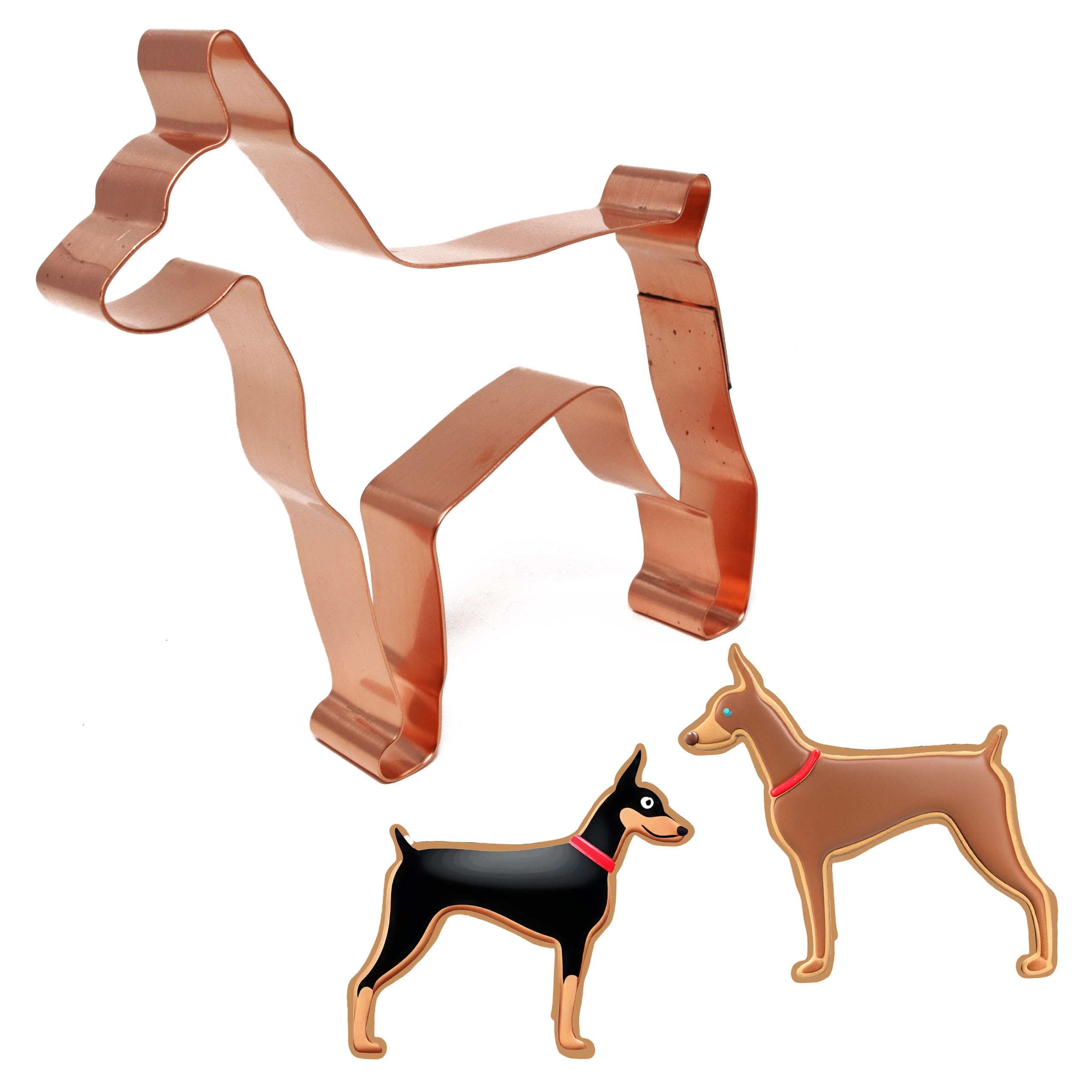 No. 1 Doberman Pinscher Dog Breed Cookie Cutter 4.5 X 4.5 Inches - Handcrafted Copper Cookie Cutter By The Fussy Pup