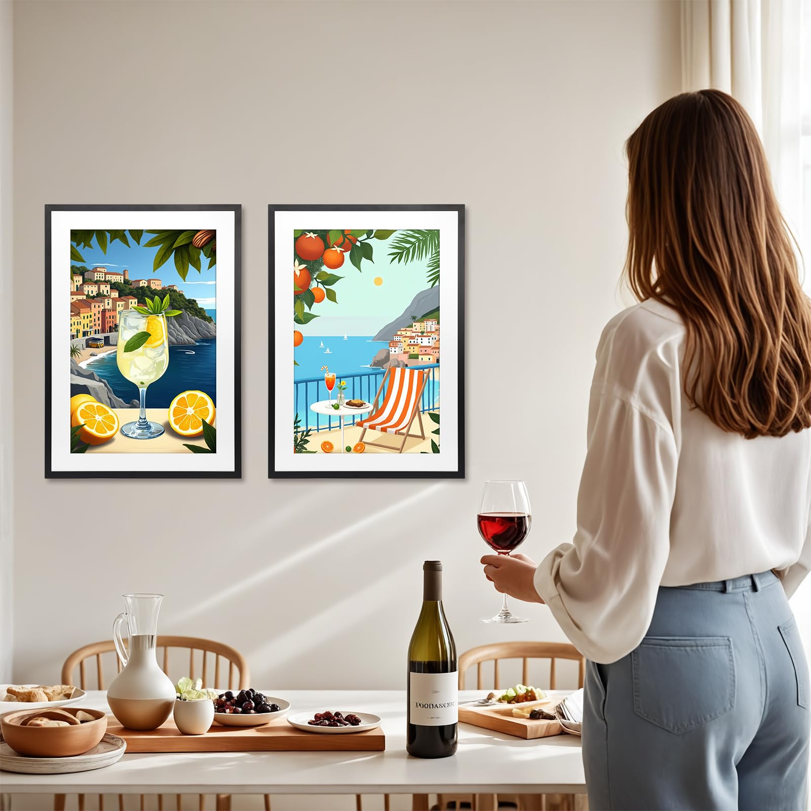 Giftgarden 16x24 Picture Frame with Mat Set of 4, 20x28 Frame Matted to 16x24 Poster for Wall Hanging, Black