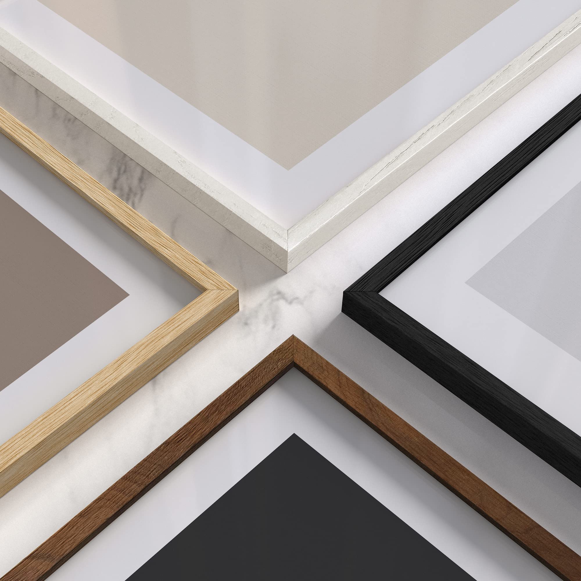 Haus And Hues 24X36 Black Oak Wood Frames Set Of 6 - 24X36 Picture Frames For Wall, 24X36 Black Picture Frame, Poster Frame 24X3