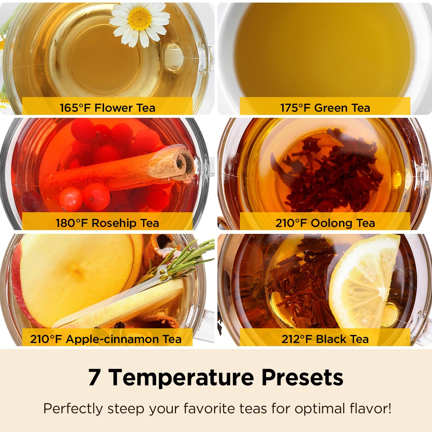 Cuckoo Electric Tea Kettle With Infuser, Glass Electric Kettle With Multi-Temperature Control, Easy To Read Led Lights, 1.7 Lite