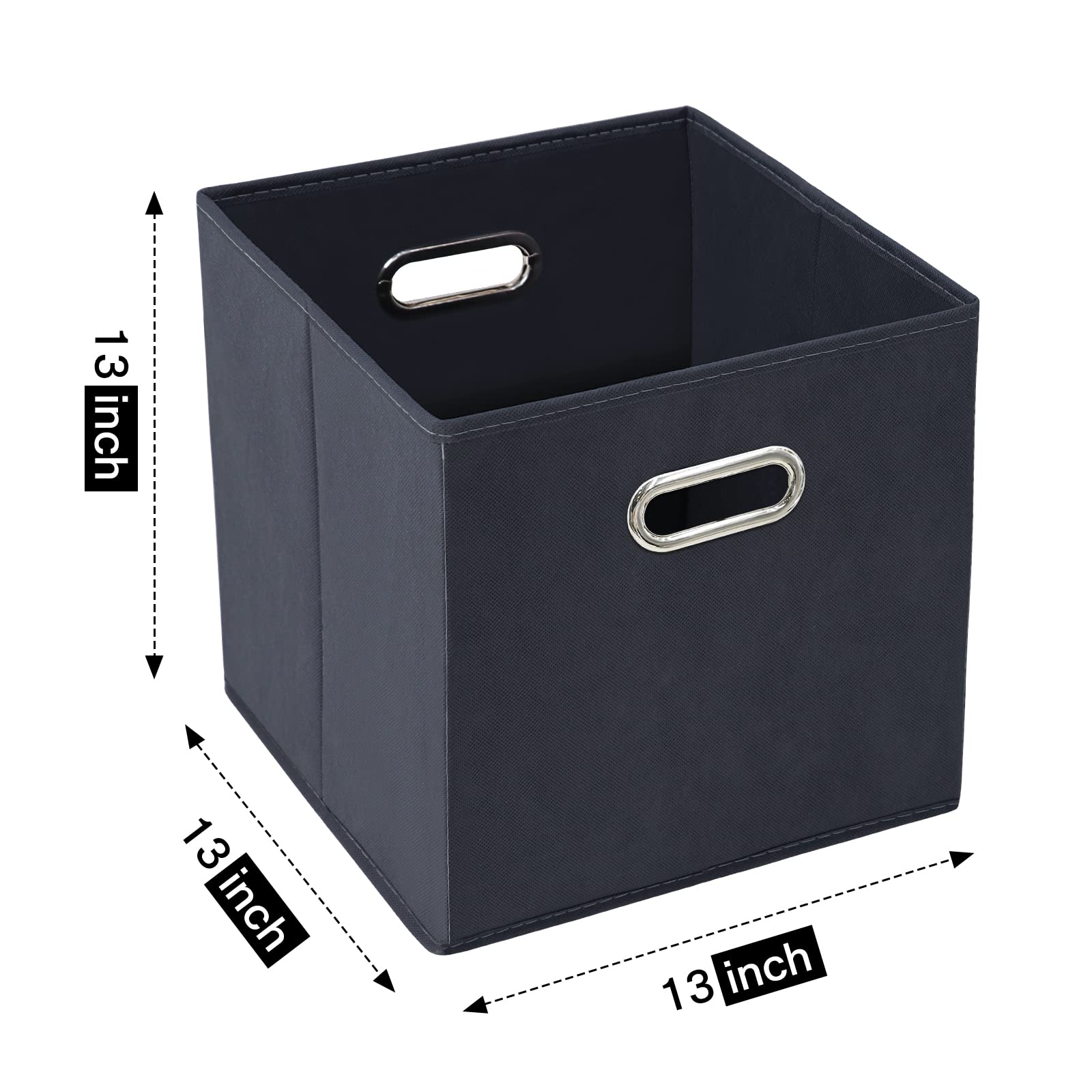 Sevendome Fabric Storage Bins,13 Inch Cube Organizer Bins,Fabric Organizer Bins Foldable Storage Bins Basket With Dual Handles A