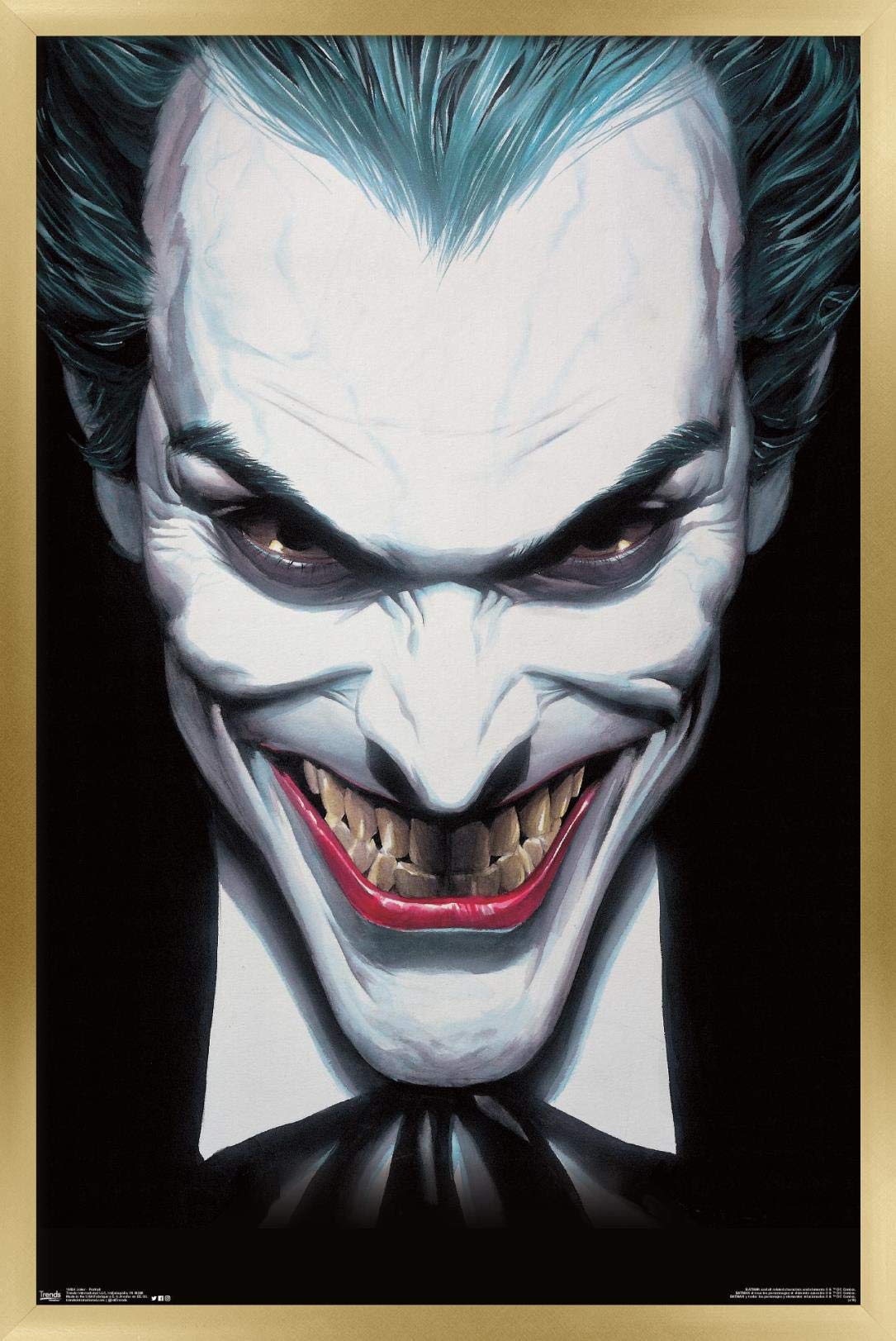 Trends International Dc Comics - The Joker - Portrait Wall Poster, 22.375'' X 34'', Gold Framed Version