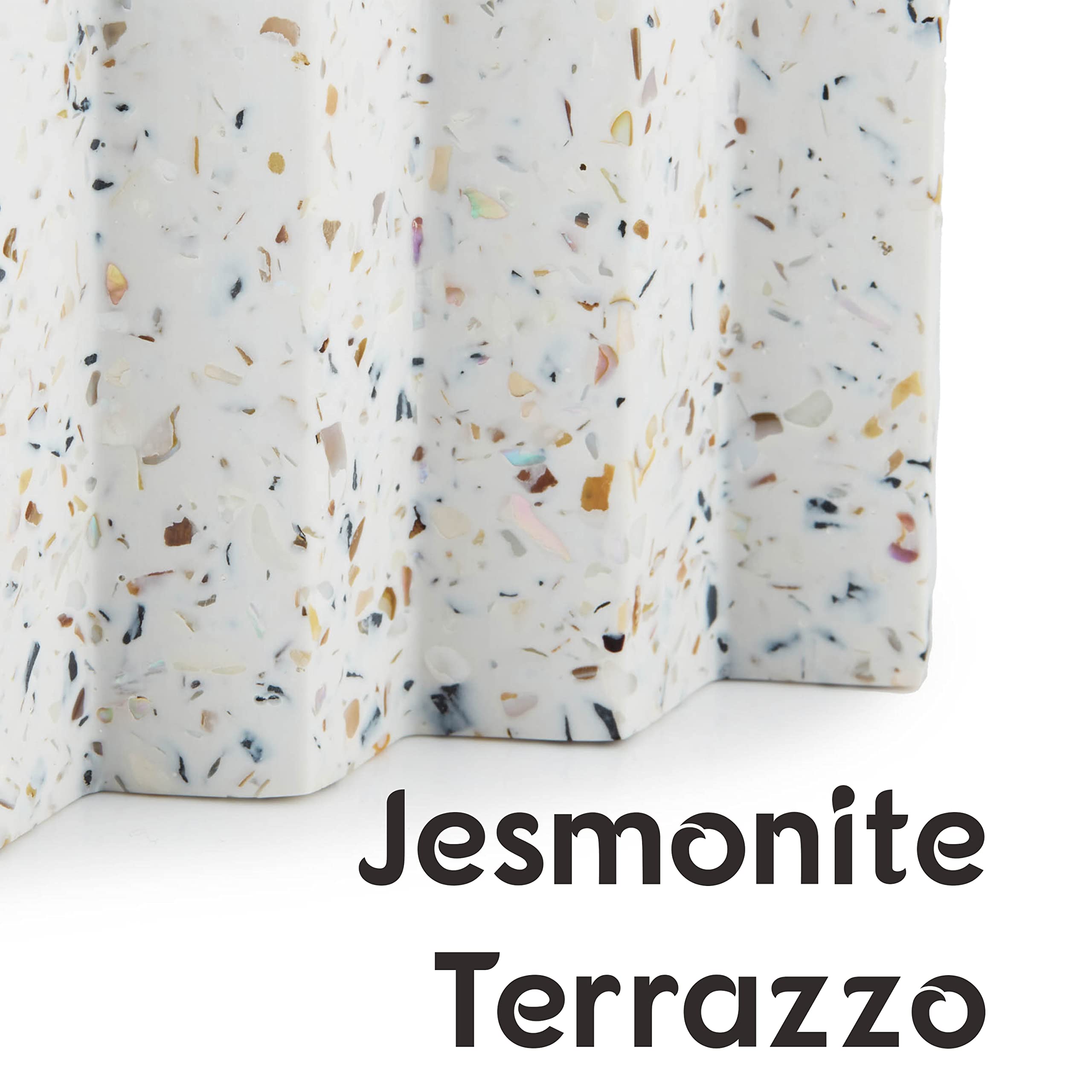 Tapeera Zig Zag Jesmonite Terrazzo Stone Soap Dish For Bathroom Sink - Concrete Soap Saver For Bar Soap Holder For Shower - Spon