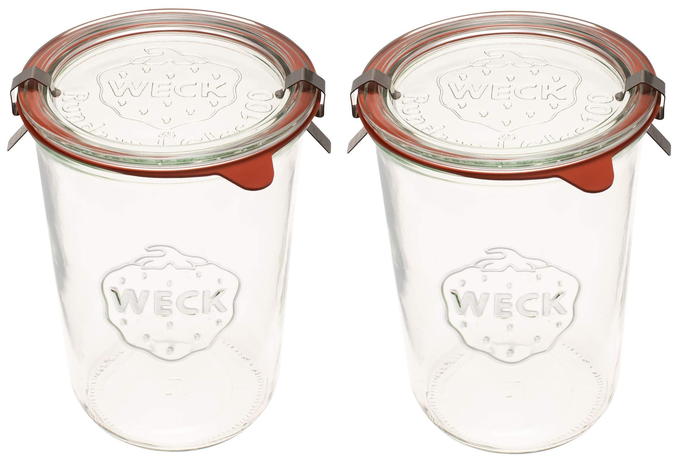 Weck Canning Jars 743 - Mold Jars made of Transparent Glass - Eco-Friendly - Storage for Food, Yogurt with Air Tight Seal and Li