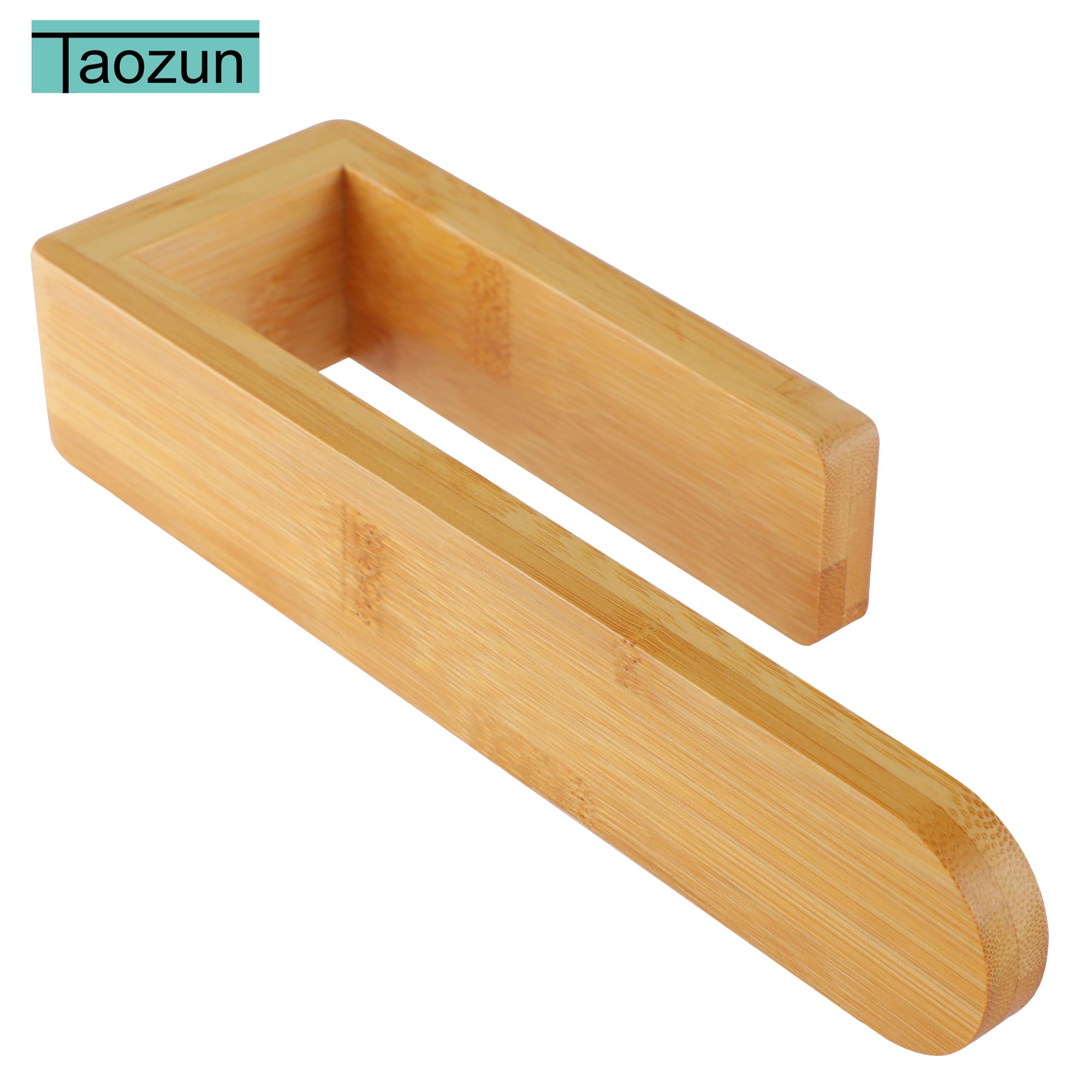 Taozun Towel Holder - Self Adhesive Bamboo Towel Rack, Decorative Natural Wooden Towel Rail For Bathroom, 8 Inch Wall Mounted To