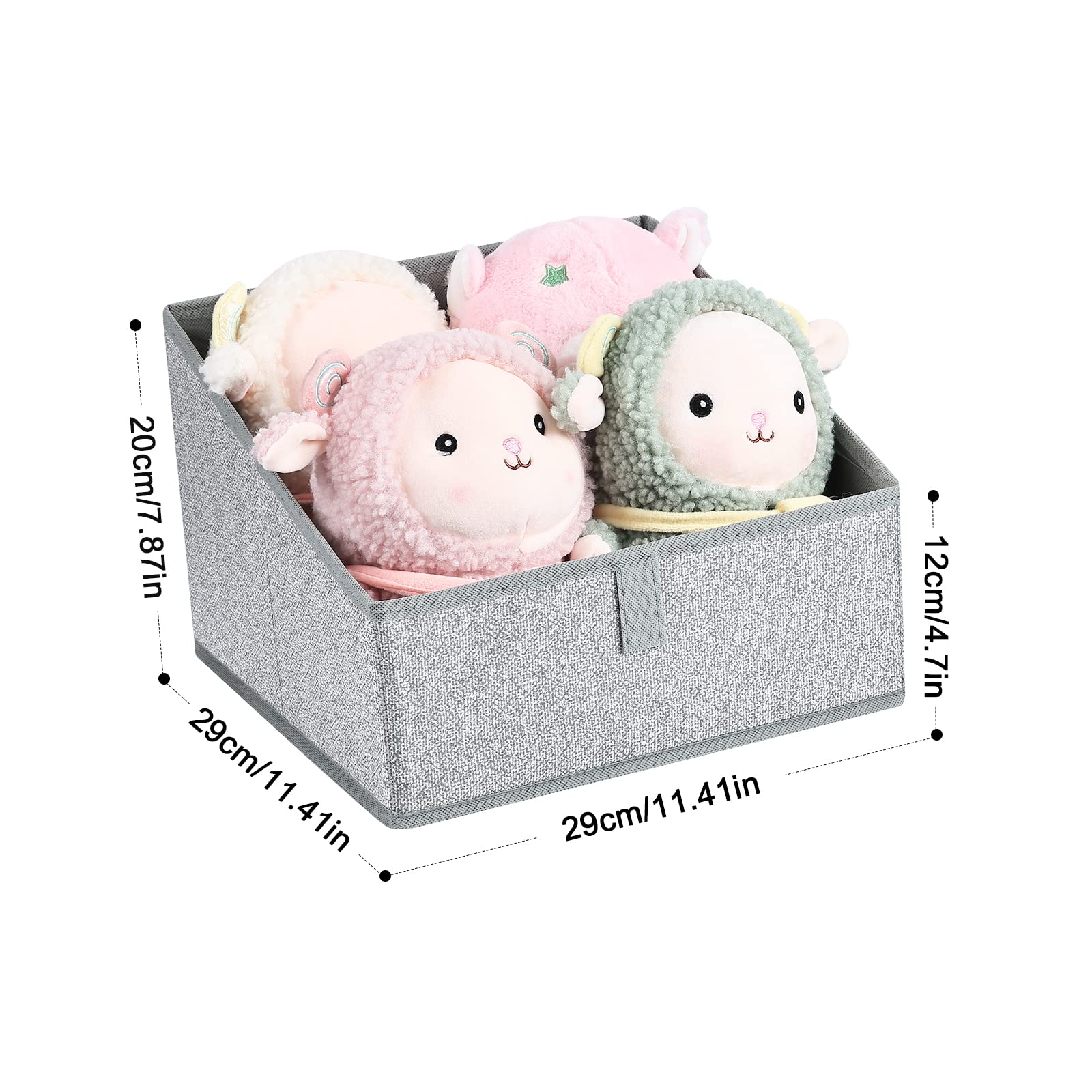 DIMJ Closet Baskets  6 Packs Trapezoid Storage Bins  Fabric Baskets for Organizing Shelves  Foldable Storage Cube Bins for Toys  Baby Toiletry  Office Supplies  DVDs  Books