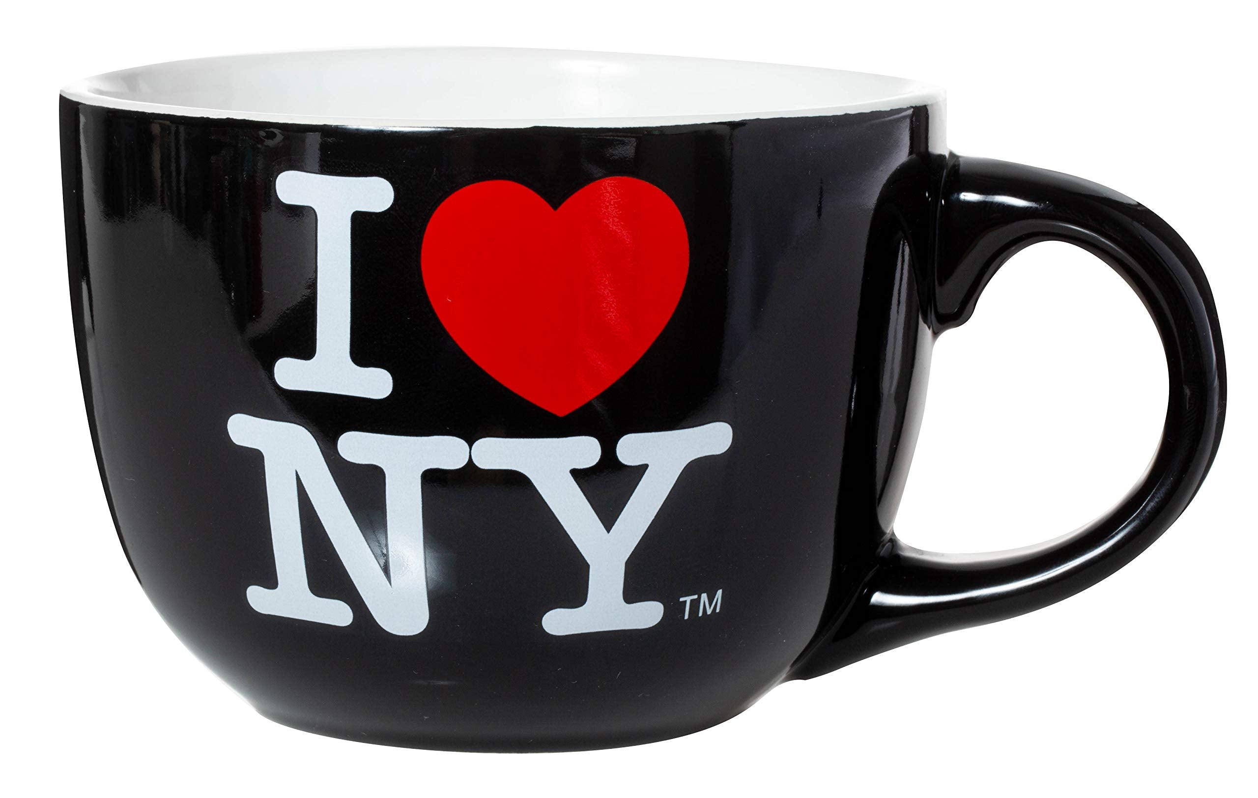 Artisan Owl I Love New York Officially Licensed Jumbo Extra Large 20oz Ceramic Latte Mug/Soup Mug (Black)