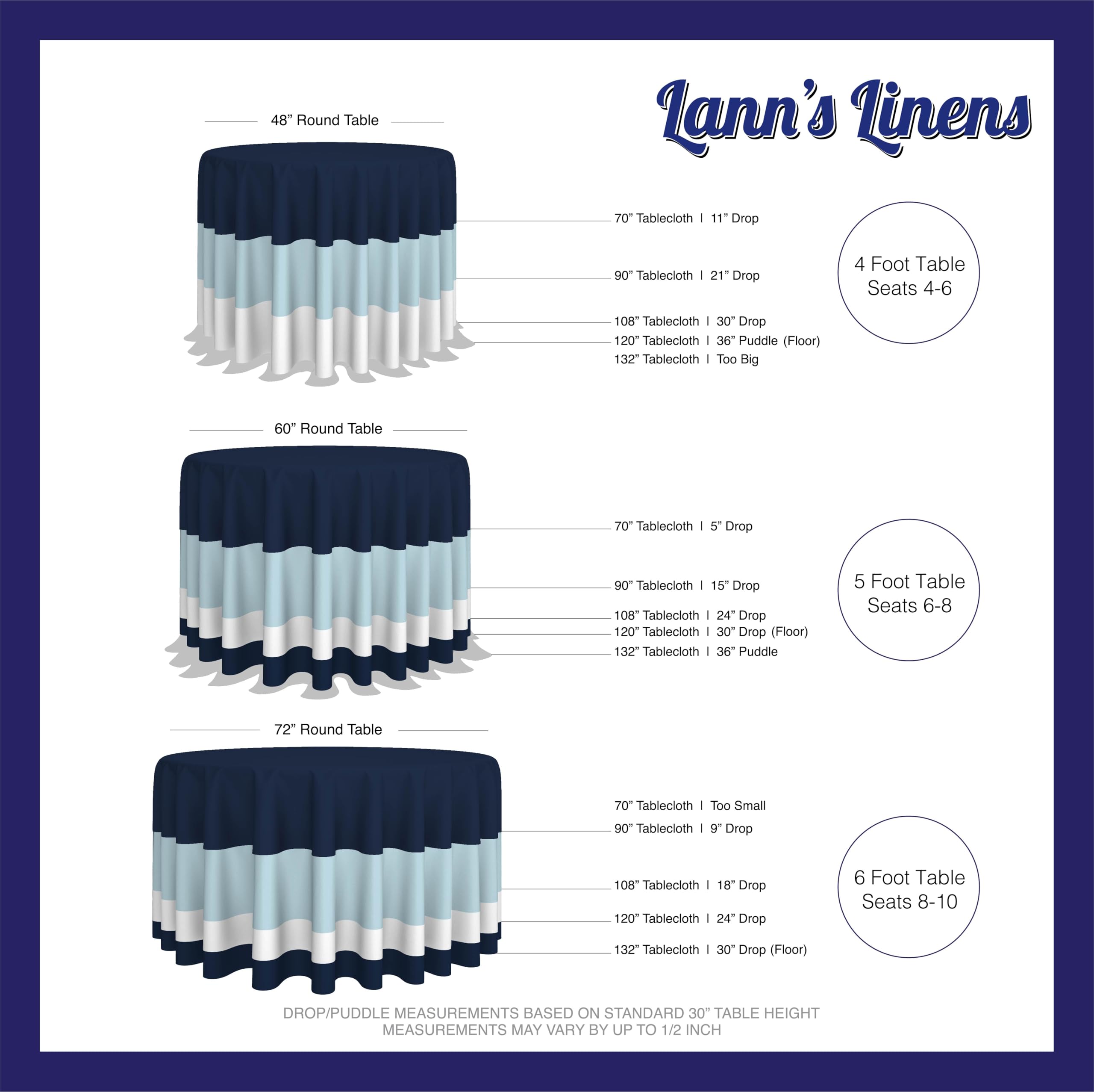 Lann'S Linens - 120 Round Premium Tablecloth For Wedding/Banquet/Restaurant - Polyester Fabric Table Cloth - Dark Gray