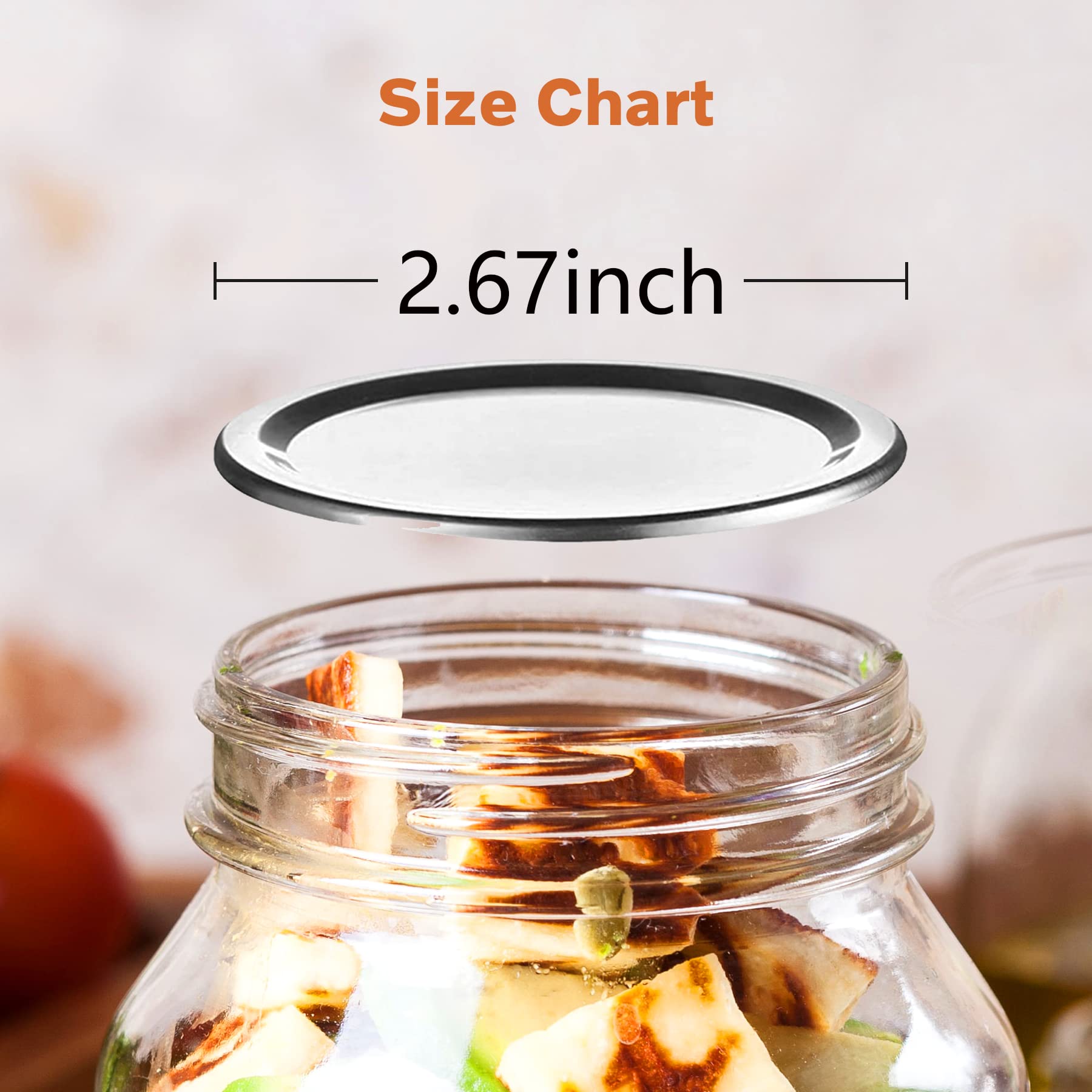 Canning Lids Regular Mouth 220 Pcs Split-Type Lids for Mason Jar Lids Regular Mouth Bulk Canning Jar Lids for Canning Food Jam Fruits DIY Decor-100% Airtight Regular Mouth Mason Jars(Silver-70MM)