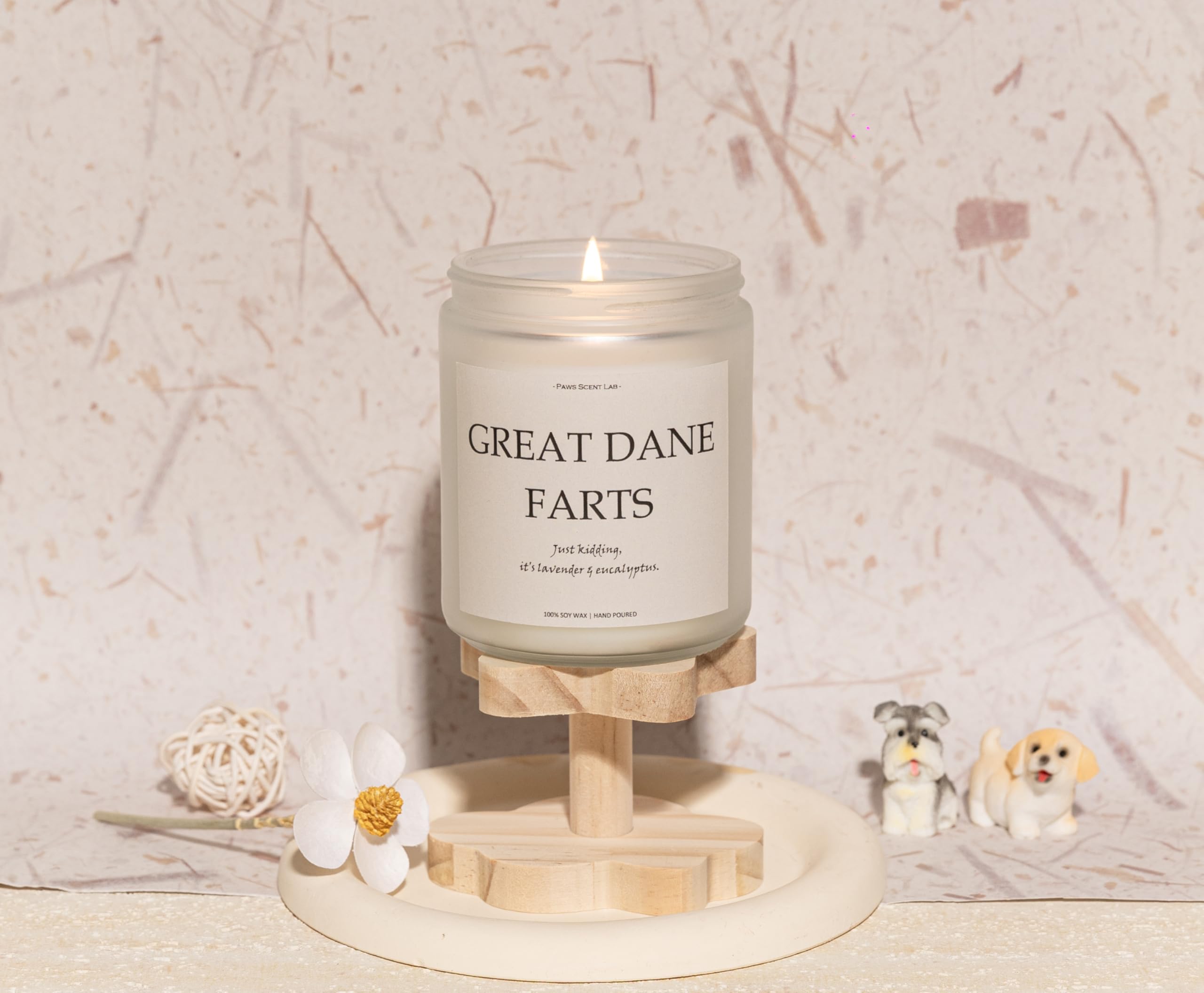 Great Dane Gifts, Great Dane Decor, Dog Farts Candle, Dog Mom Gifts for Women - Lavender & Eucalyptus, Crafted by Natural Soy Wa