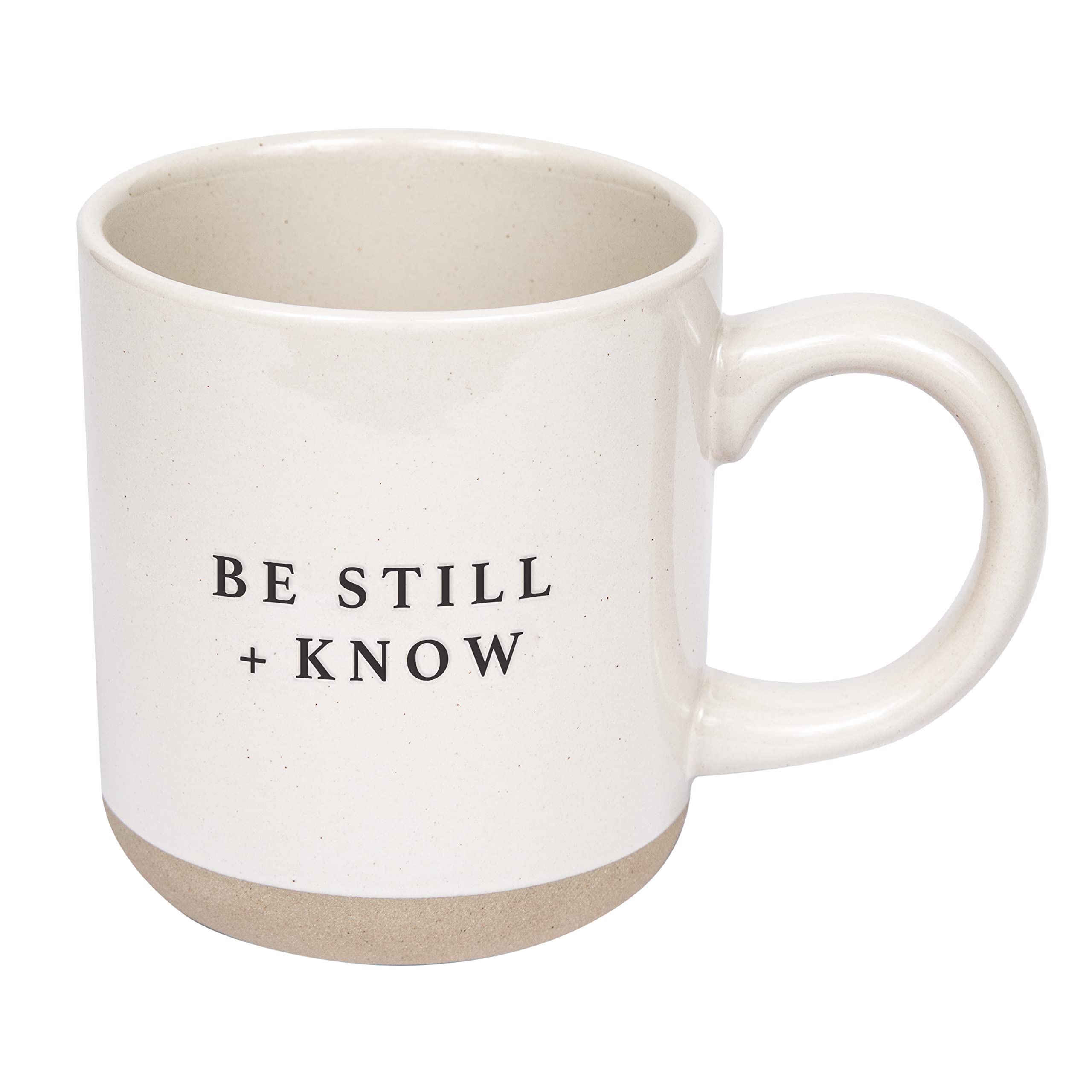 Sweet Water Decor Be Still And Know Stoneware Coffee Mug | Religious Coffee Mug | Inspirational Bible Verse | 14Oz Stoneware Cof