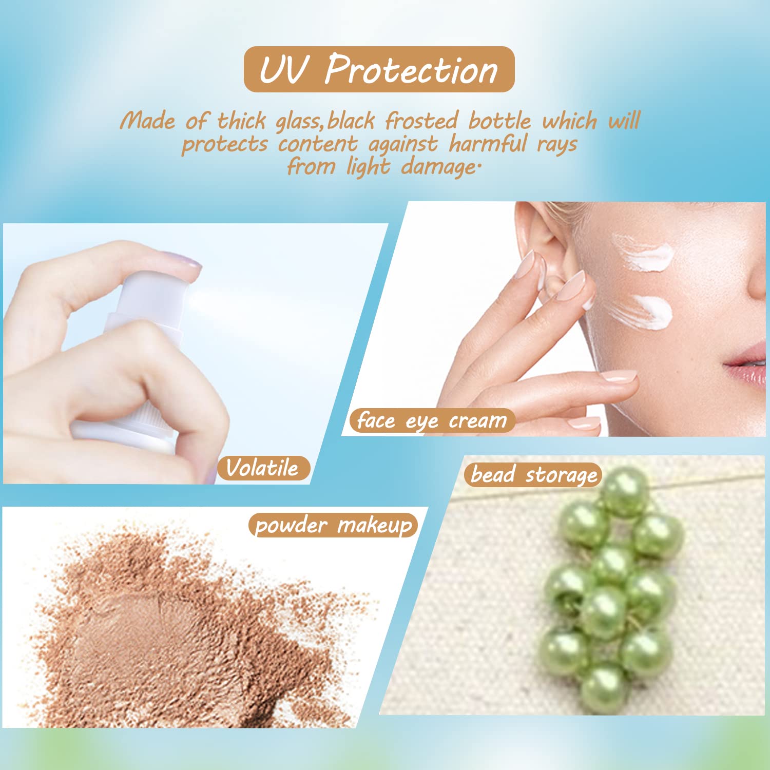 Dmuuudm 12 Pcs 1 Oz Frosted Cream Jar,Empty Refillable Glass Cosmetic Container Jars Holder With Inner Liner,Wood Grain Lid For