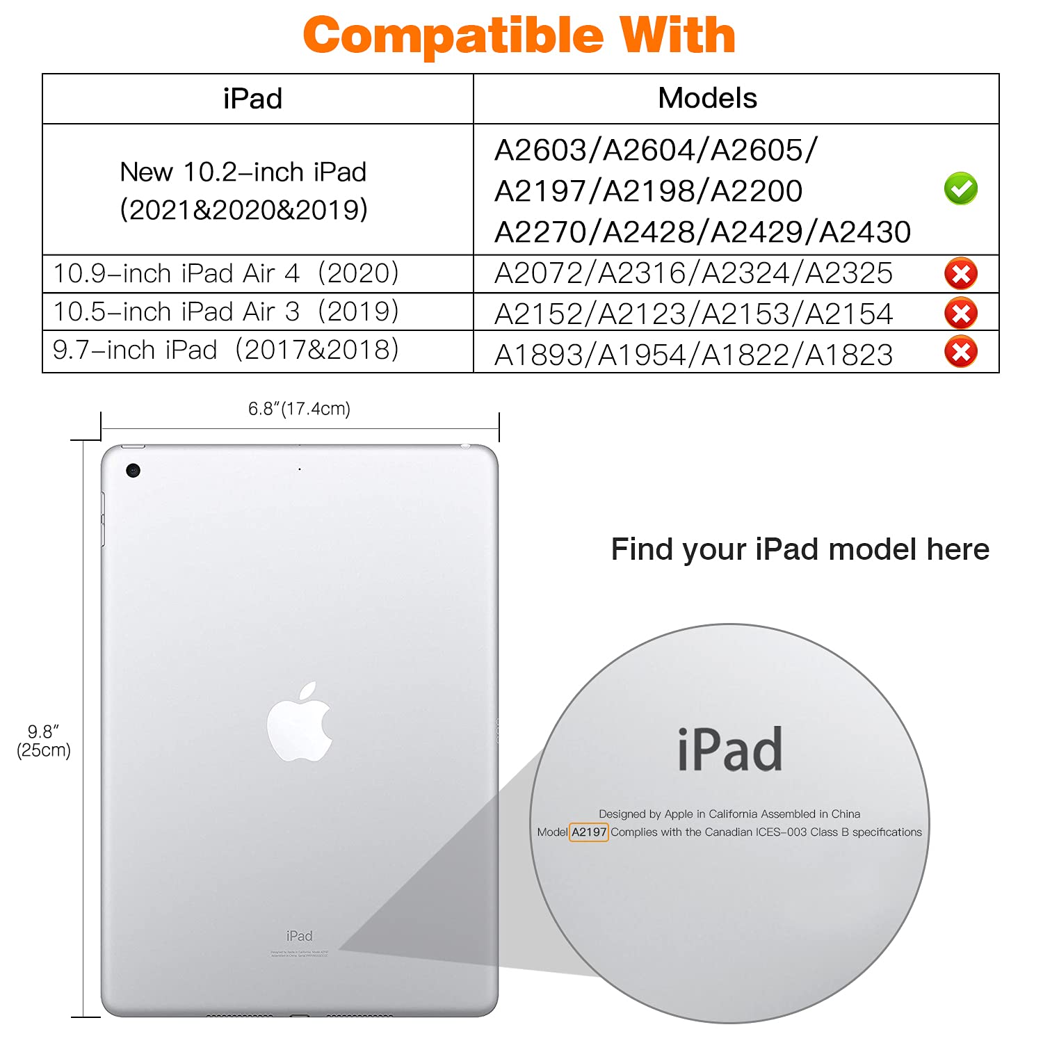 Moko Case For Ipad 10.2 Ipad 9Th Generation 2021/ Ipad 8Th Generation 2020/ Ipad 7Th Generation 2019, Slim Stand Hard Back Shell
