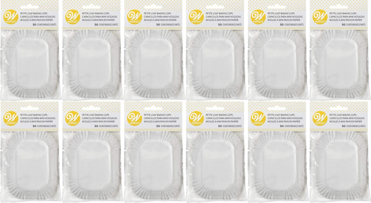 Wilton Mini Loaf Baking Liner/Cups White 50 Pack Bread/Muffins/Cake (12-Pack)