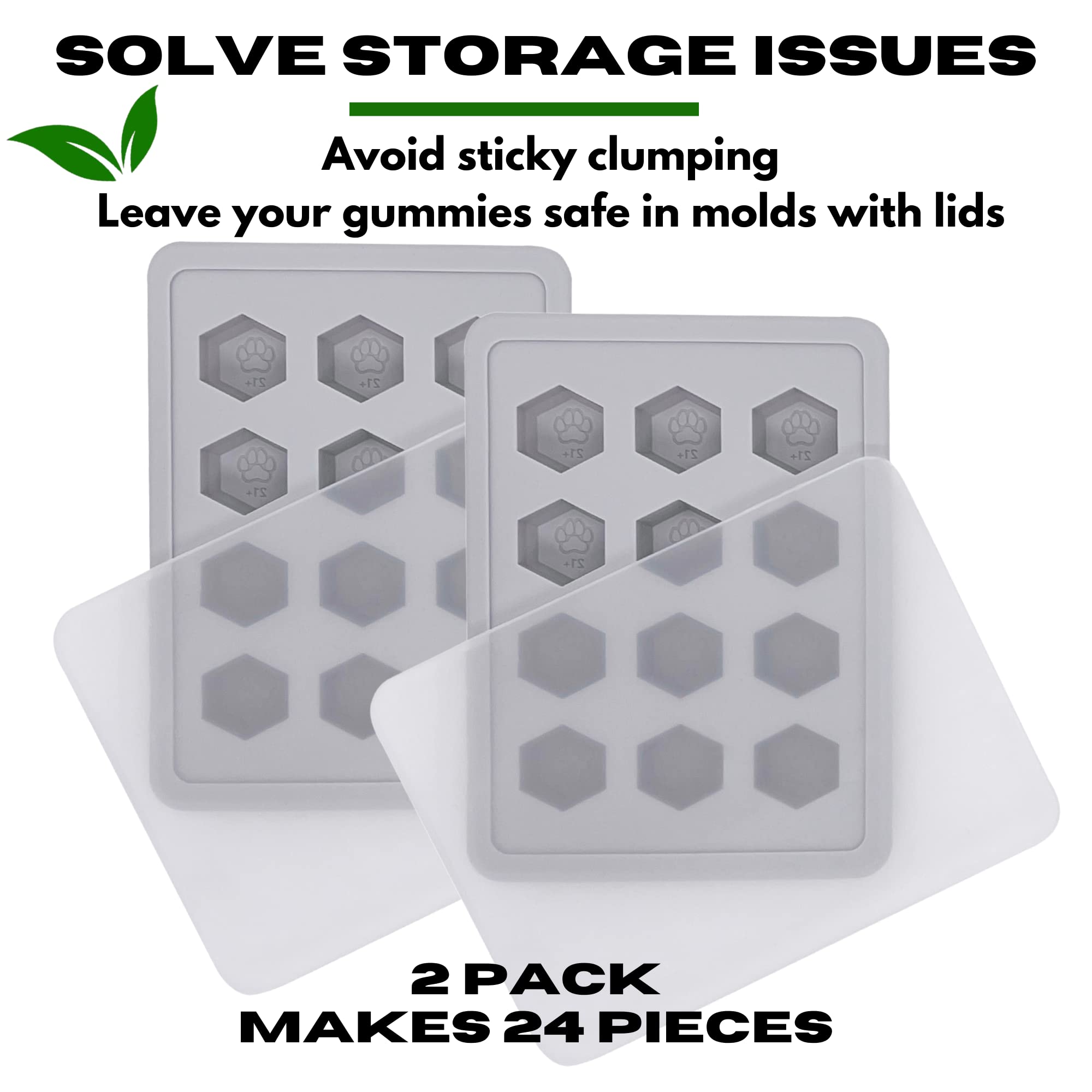 Gummy Molds For Edibles, Gummy Trays Perfect For Making Hard Candy, Chocolate, Diy Gelatin, Large Non Stick 10Ml Silicone, Gummi