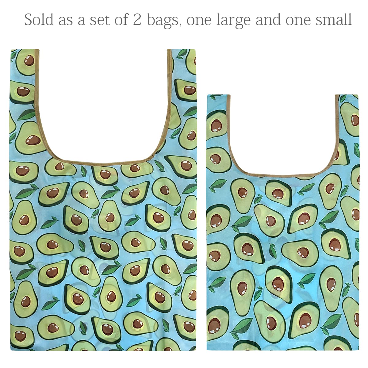 Wrapables Jolibag Collection Reusable Shopping Bag (Set Of 2), Avocado