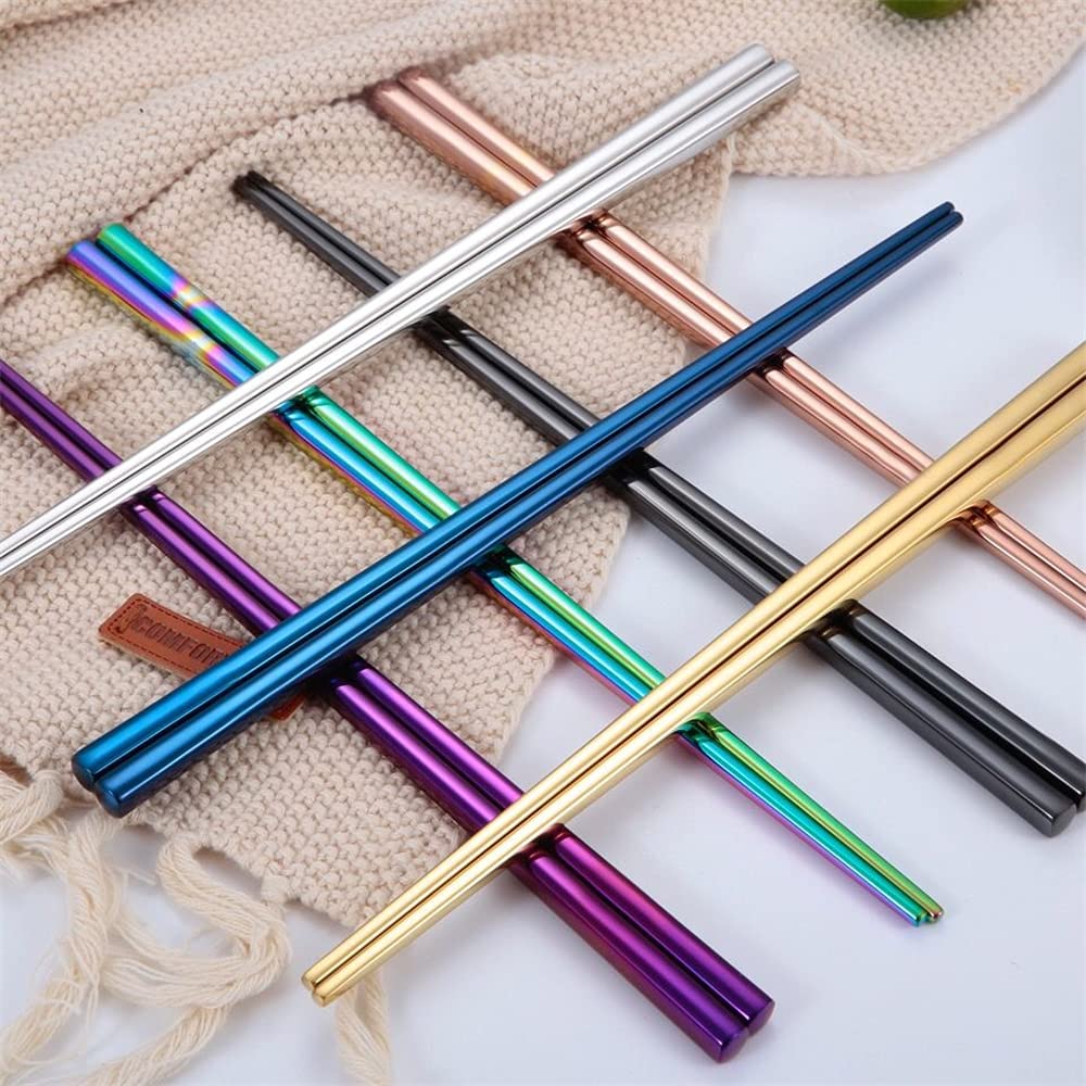 Chinese Metal Soup Spoons And Chopsticks Set For 4 People, Reusable Stainless Steel Ramen Short Handle Spoon Set Asian, Christma