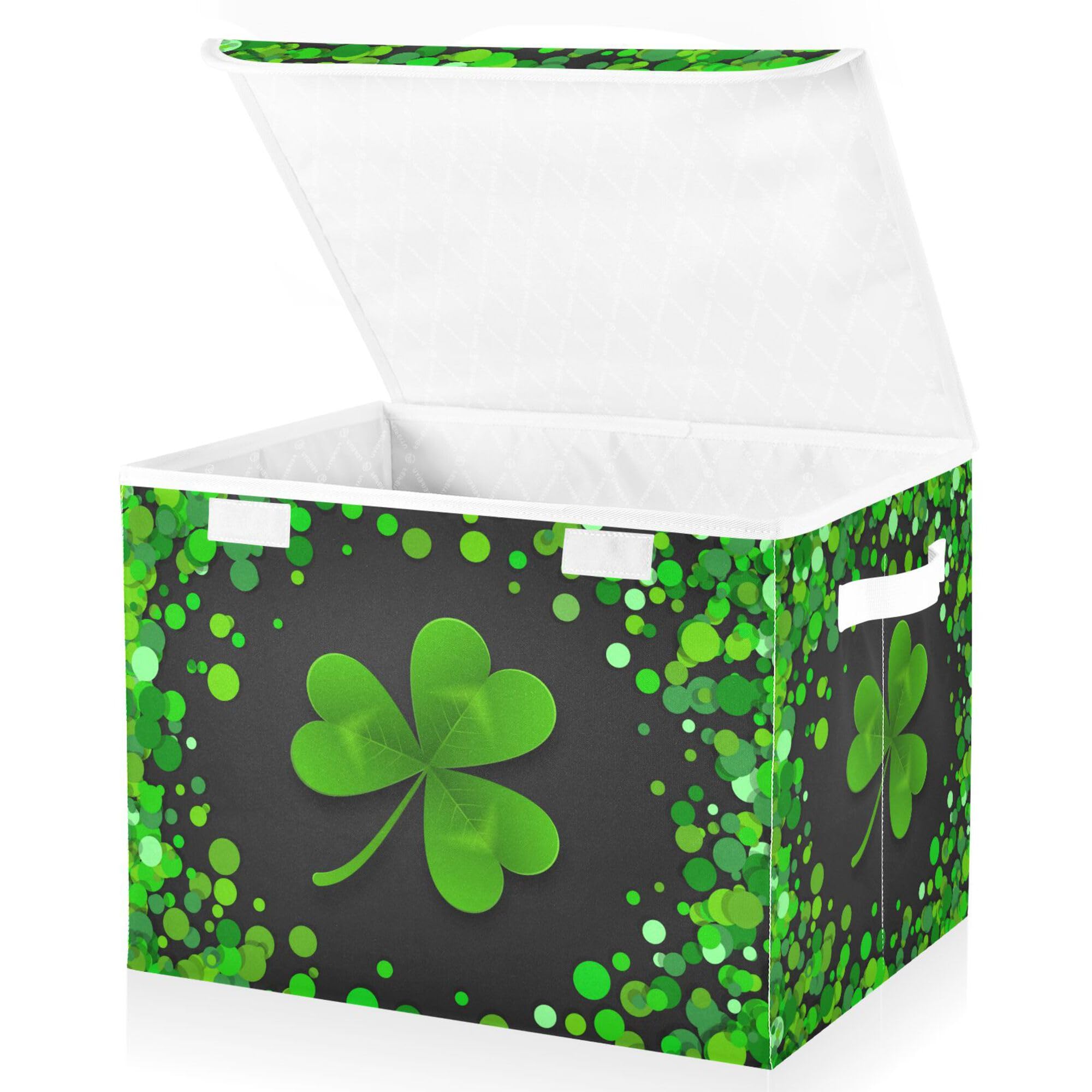 Xigua St. Patrick'S Day Storage Bins With Lids And Carrying Handle,Foldable Storage Boxes Organizer Containers Baskets Cube With