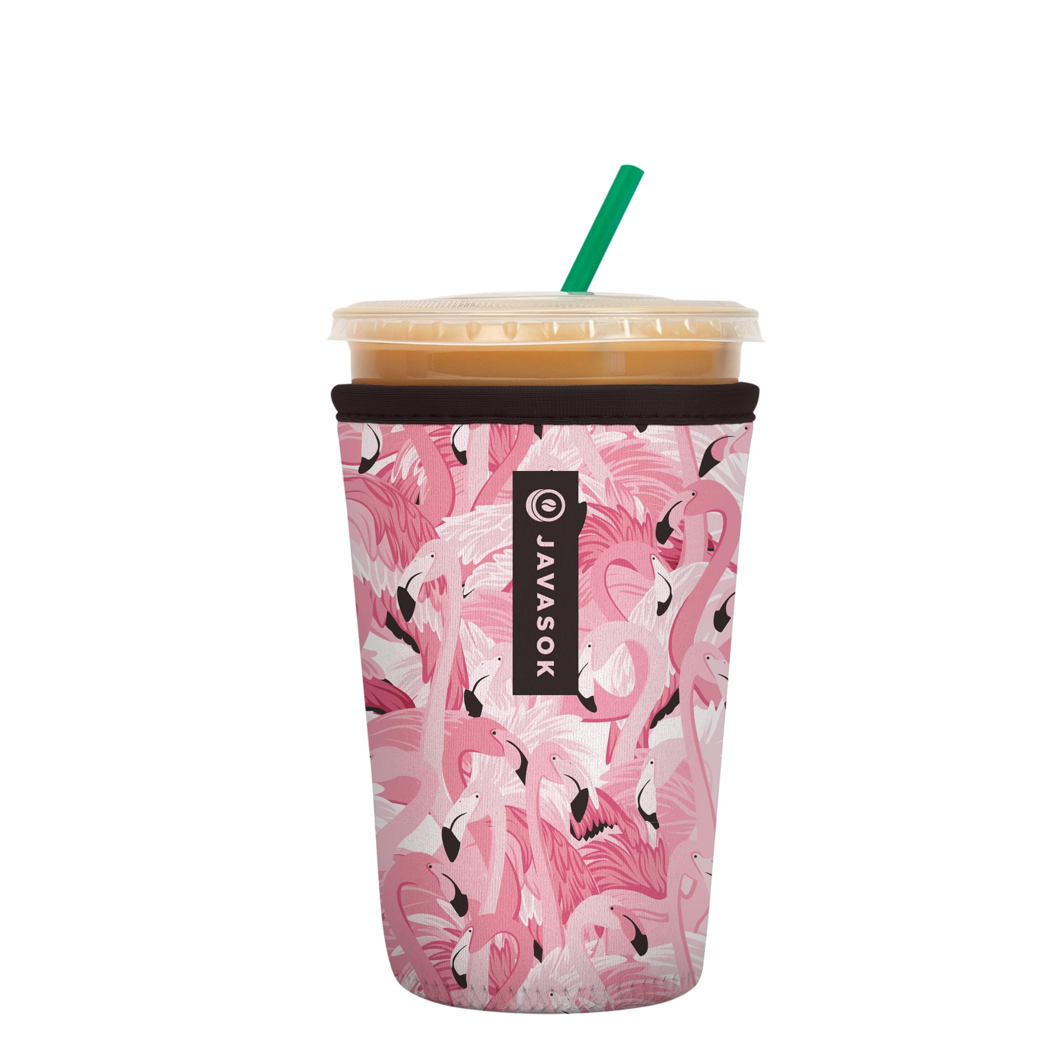 Sok It Java Sok Iced Coffee & Cold Soda Insulated Neoprene Cup Sleeve (Flamingo Dance, Medium: 22-28oz)