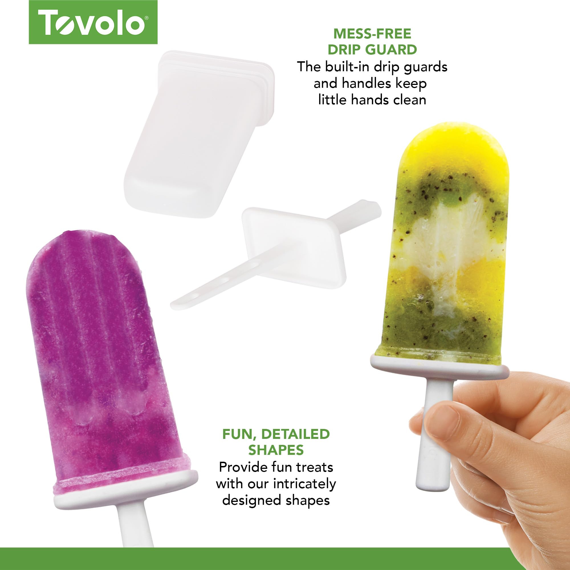 Tovolo Silicone Wavy Popsicle Molds With Tray (Royal Purple) - Ice Pop Molds With 6 Cavities For Homemade Ice Pops & Frozen Snac