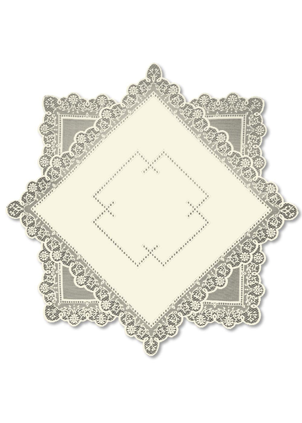 Heritage Lace Prelude 30-Inch By 30-Inch Table Topper, Ecru