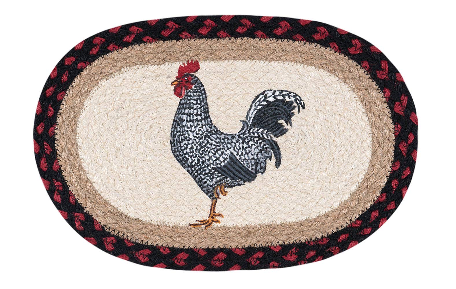 Capitol Importing 81-602Bwr 10 X 15 In. Msp-602 Black & White Rooster Printed Oval Swatch