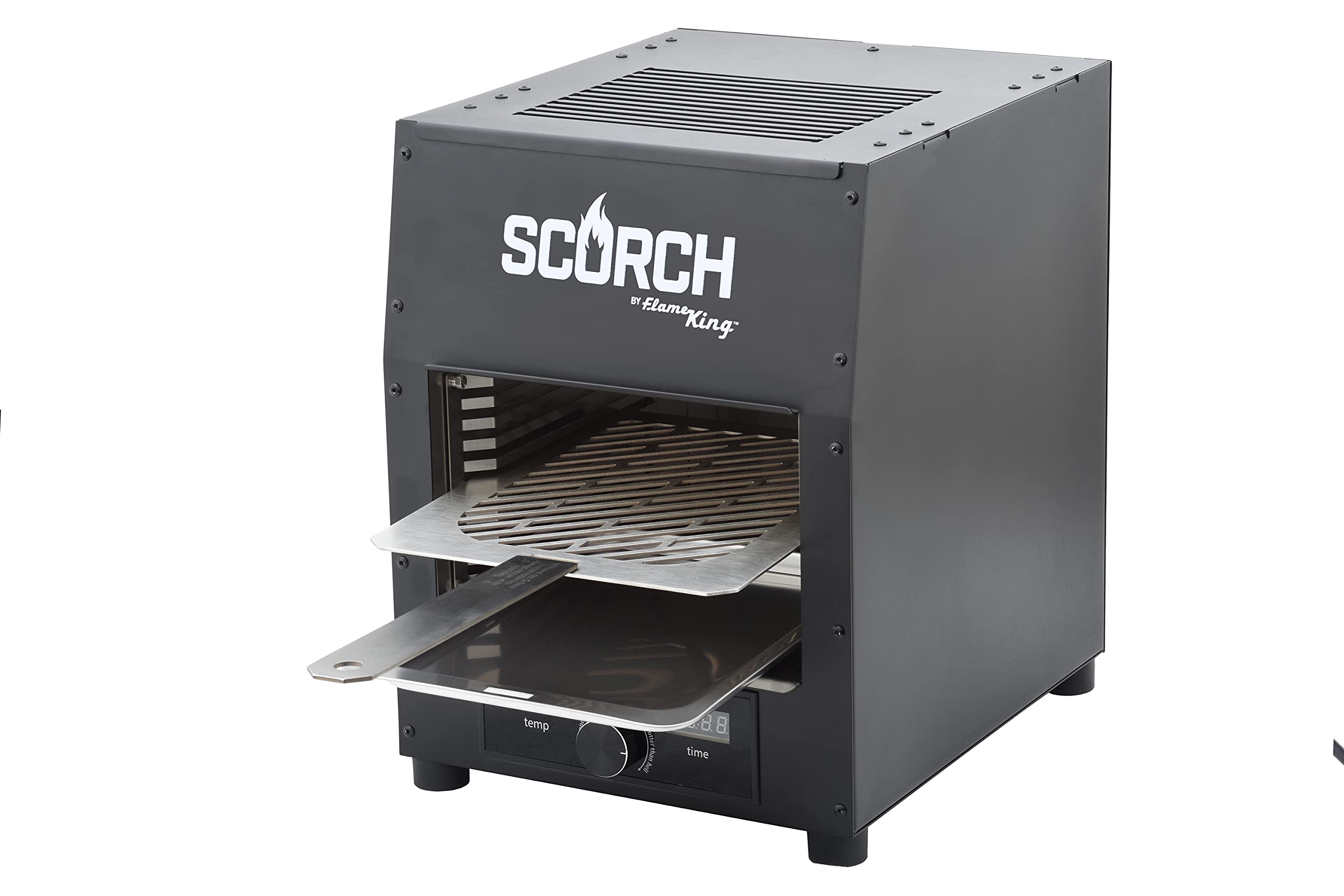 Flame King Scorch Smokeless Infrared Electric Broiler For Indoor Use, Fits On Kitchen Counter, Insulated, Comes With Broiler Tra