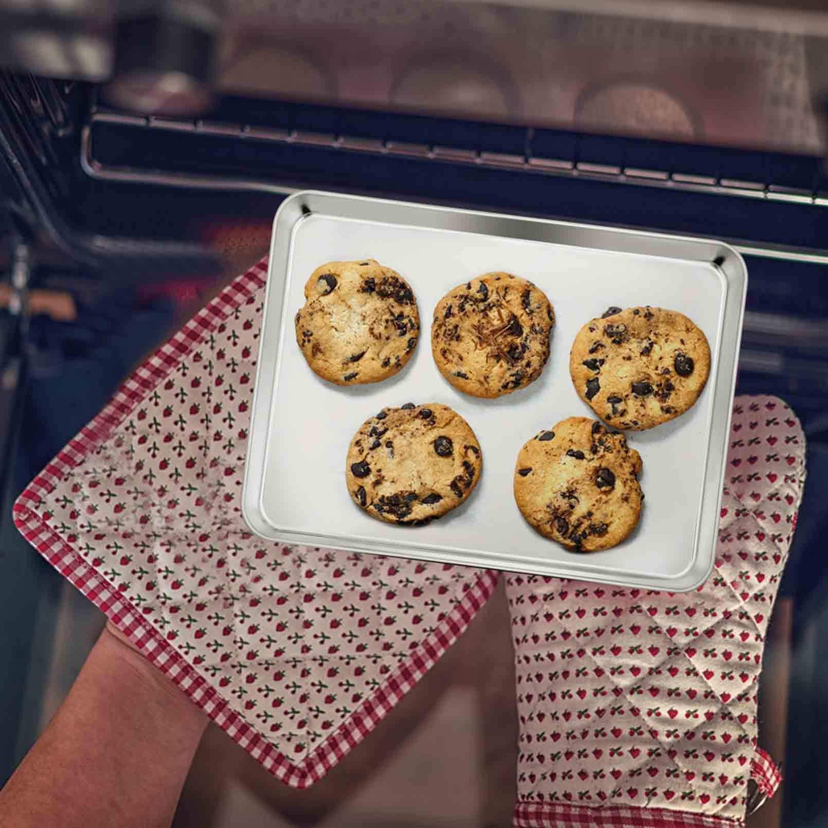 Teamfar Toaster Oven Pans Set Of 2, Stainless Steel Compact Toaster Oven Tray Ovenware, 10.5 ' ' X 8 ' ' X 1 ' ', Non-Toxic & He
