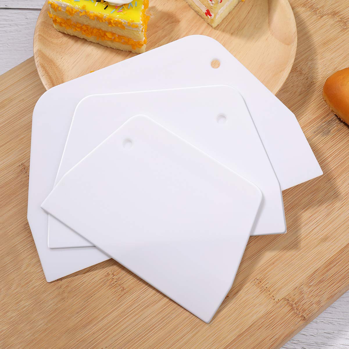 Hemoton 3Pcs Silicone Cake Scraper Set Cake Scraper Cake Smoother Icing Scraper Decorating Comb Icing Smoother Cake Smoother Scr