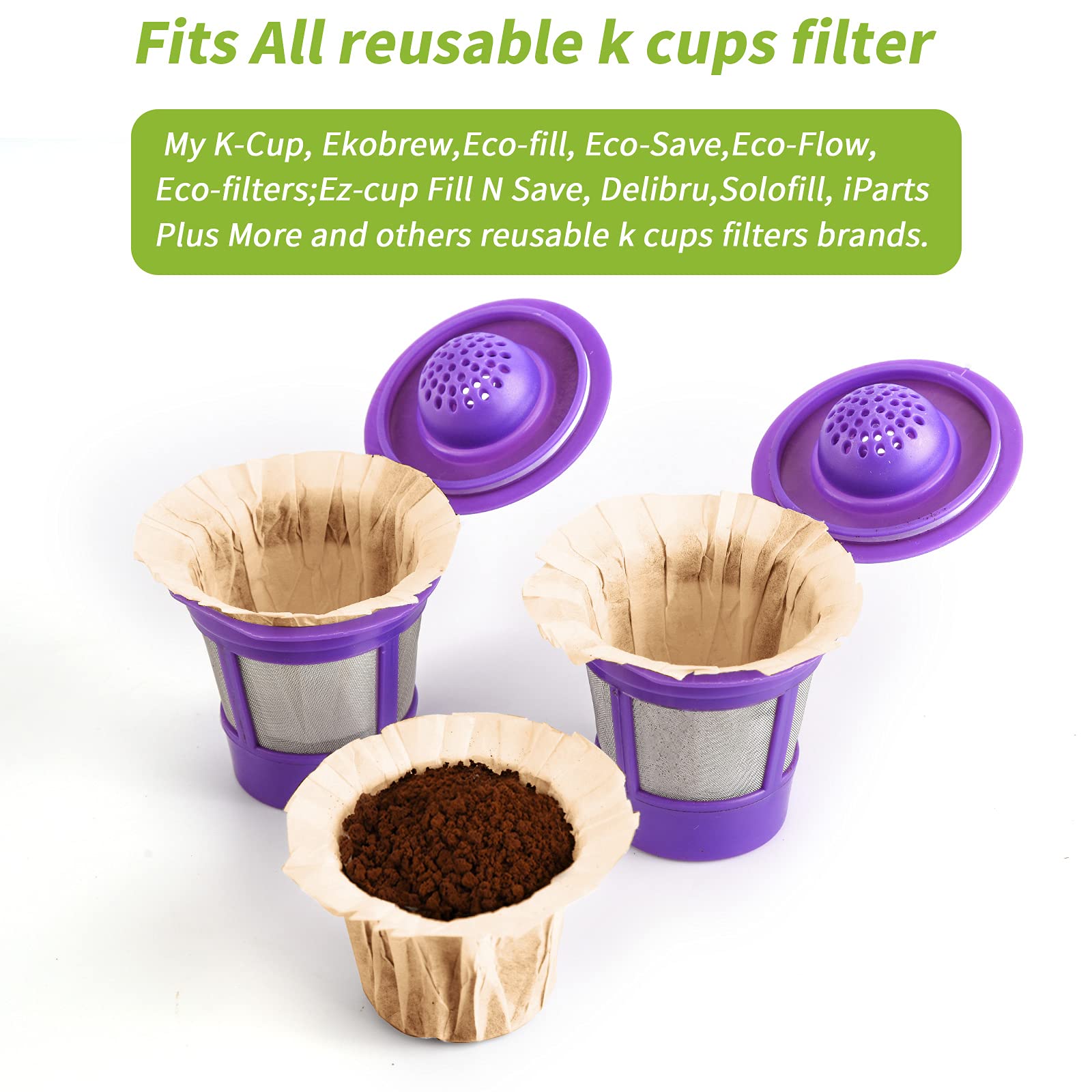 K cup Coffee Paper Filters Disposable for Reusable K Cup Filters  Disposable Natural K Cup Filters  Compatible with Keurig Single Serve Filter Brands (200  Natural NO lid)