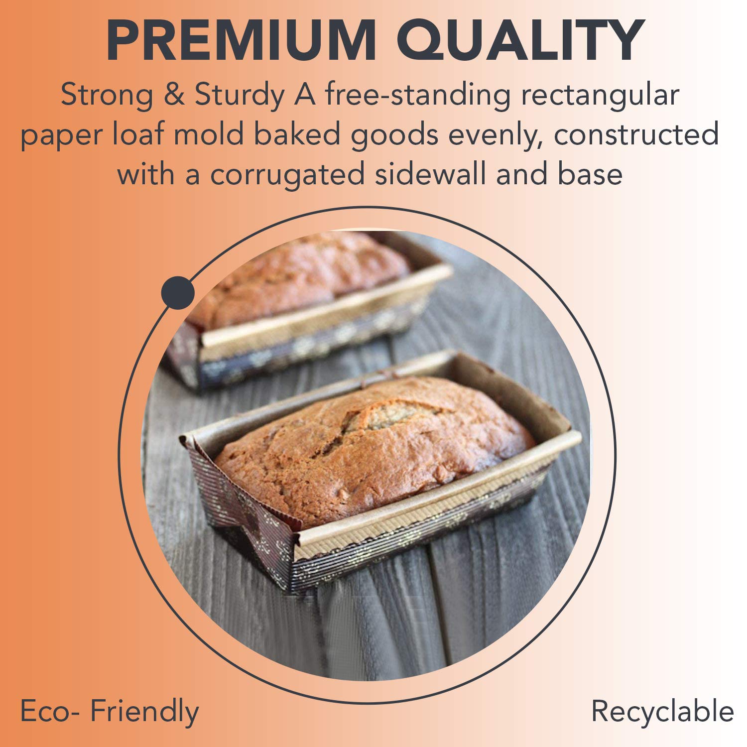 Paper Loaf Pan 25Ct, Disposable Eco- Friendly Bakeable Cardboard Baking Cake Mold Microwave Oven Freezer Safe, Providing Beautif