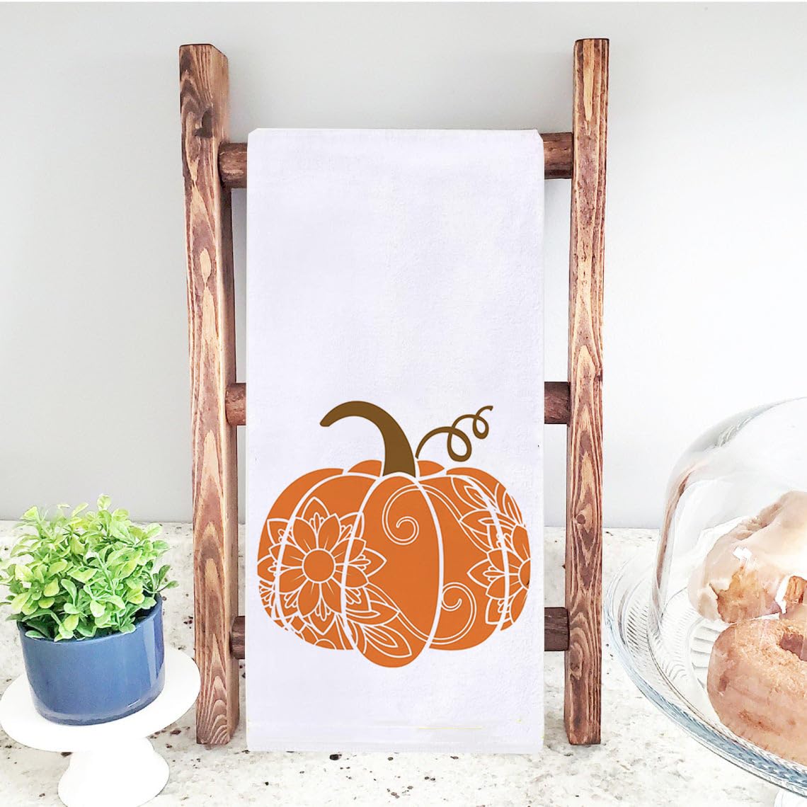 Fall Pumpkins Home Sweet Home Kitchen Dish Towel 18 X 28 Inch Set Of 2, Seasonal Autumn Harvest Thanksgiving Holiday Tea Towels