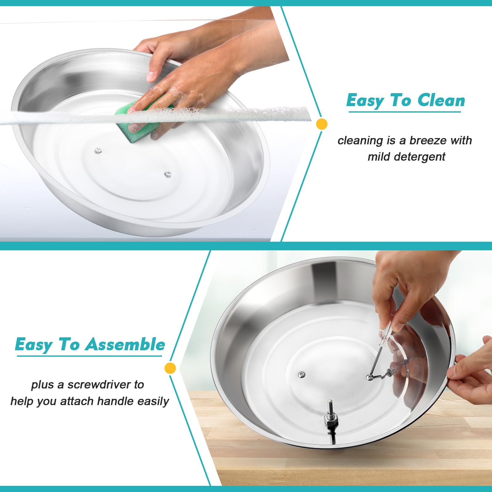 12Inch Cheese Melting Dome, Hasteel Stainless Steel Round Basting Steaming Cover, Large Solid Griddle Dome & Grill Lid With Ther