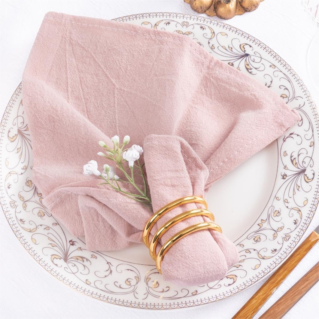 Mlmw Pink Easter Cloth Napkins Set Of 8 Spring Linen Cotton Dinner Napkins Cloth Bulk Washable 16''  16'' For Wedding Party Baby